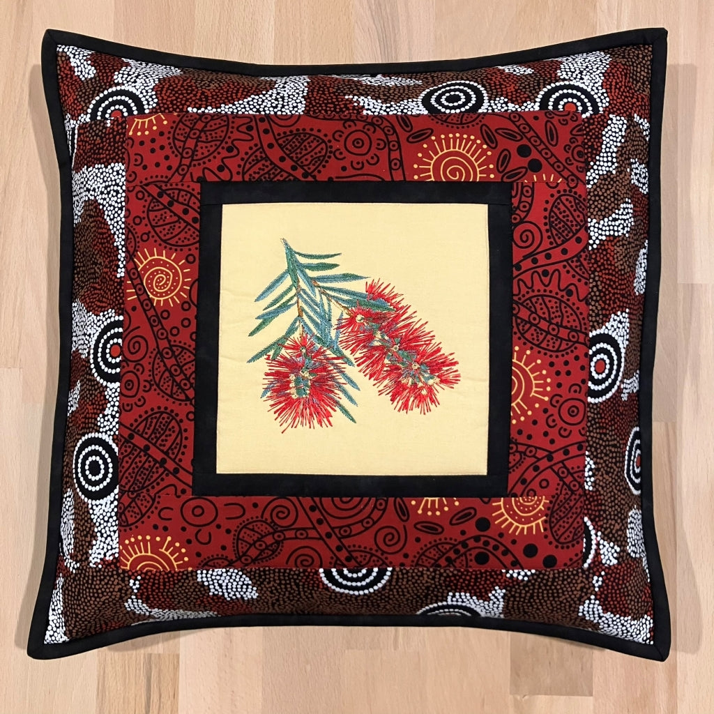 handmade Australian native quilted - bottlebrush
