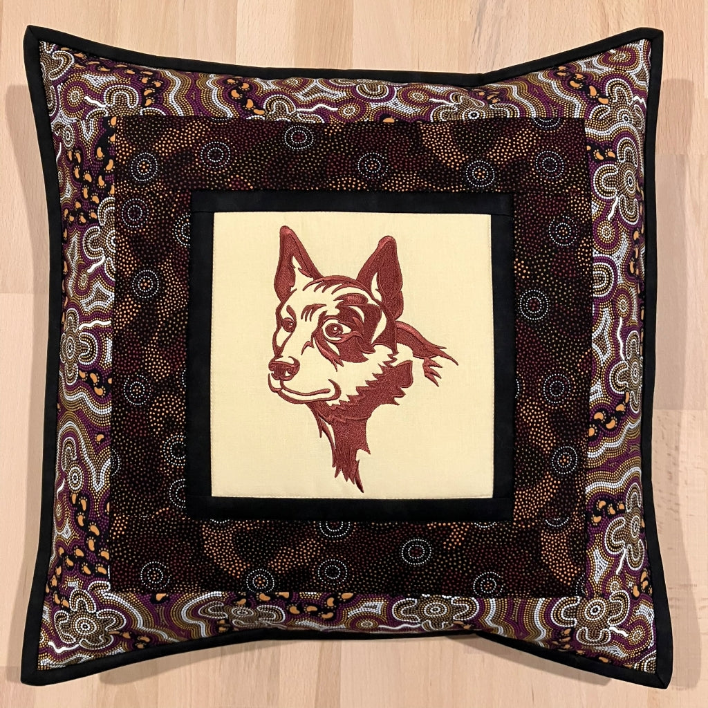 handmade Australian native quilted - red dog