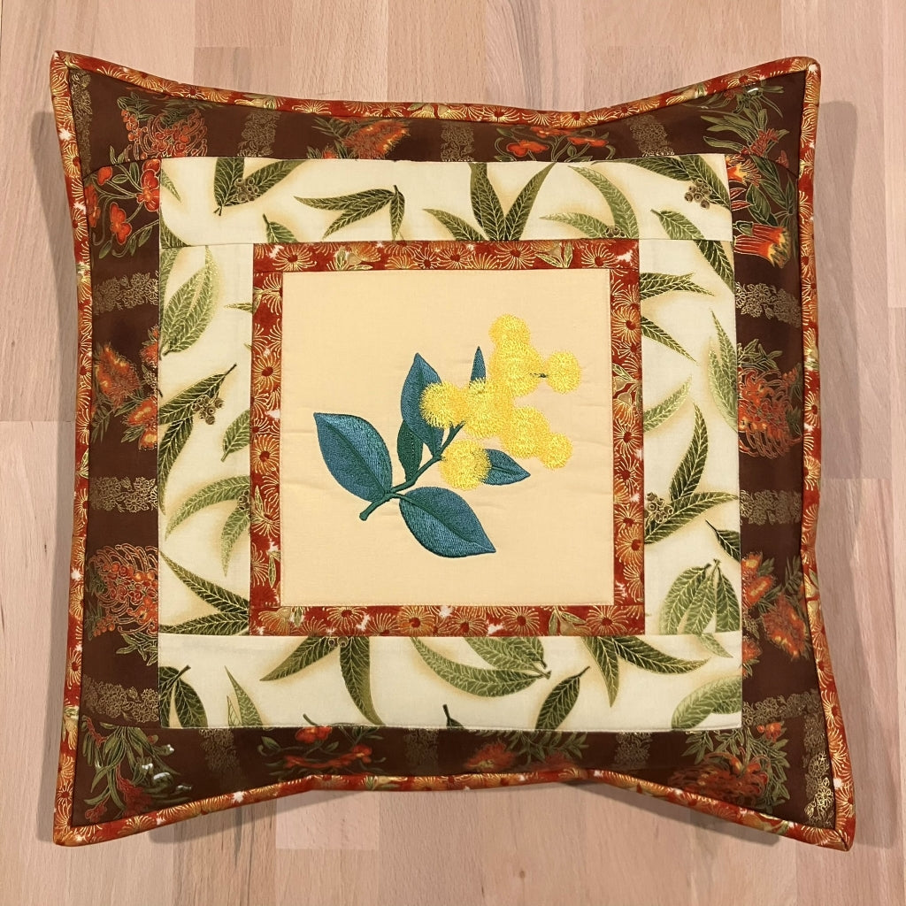 handmade Australian native quilted - wattle