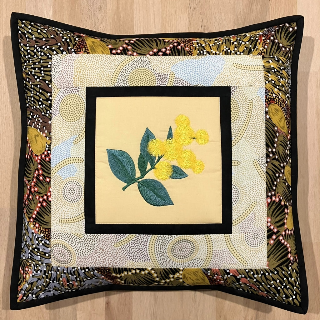 handmade Australian native quilted - wattle