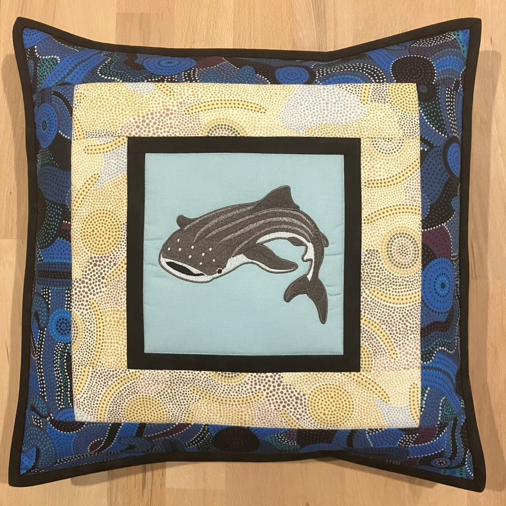 handmade Australian native quilted - whale shark & humpback whale
