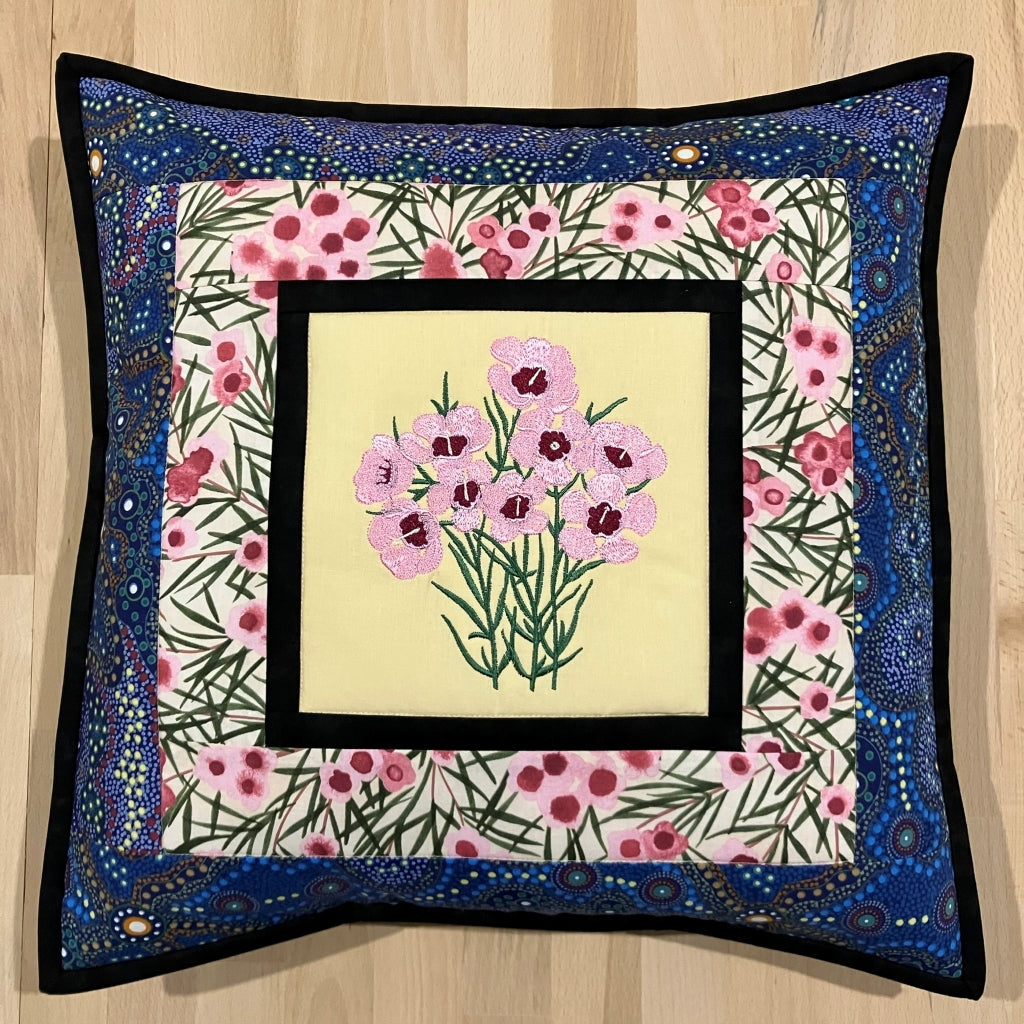 handmade Australian native quilted - geraldton wax (pink)
