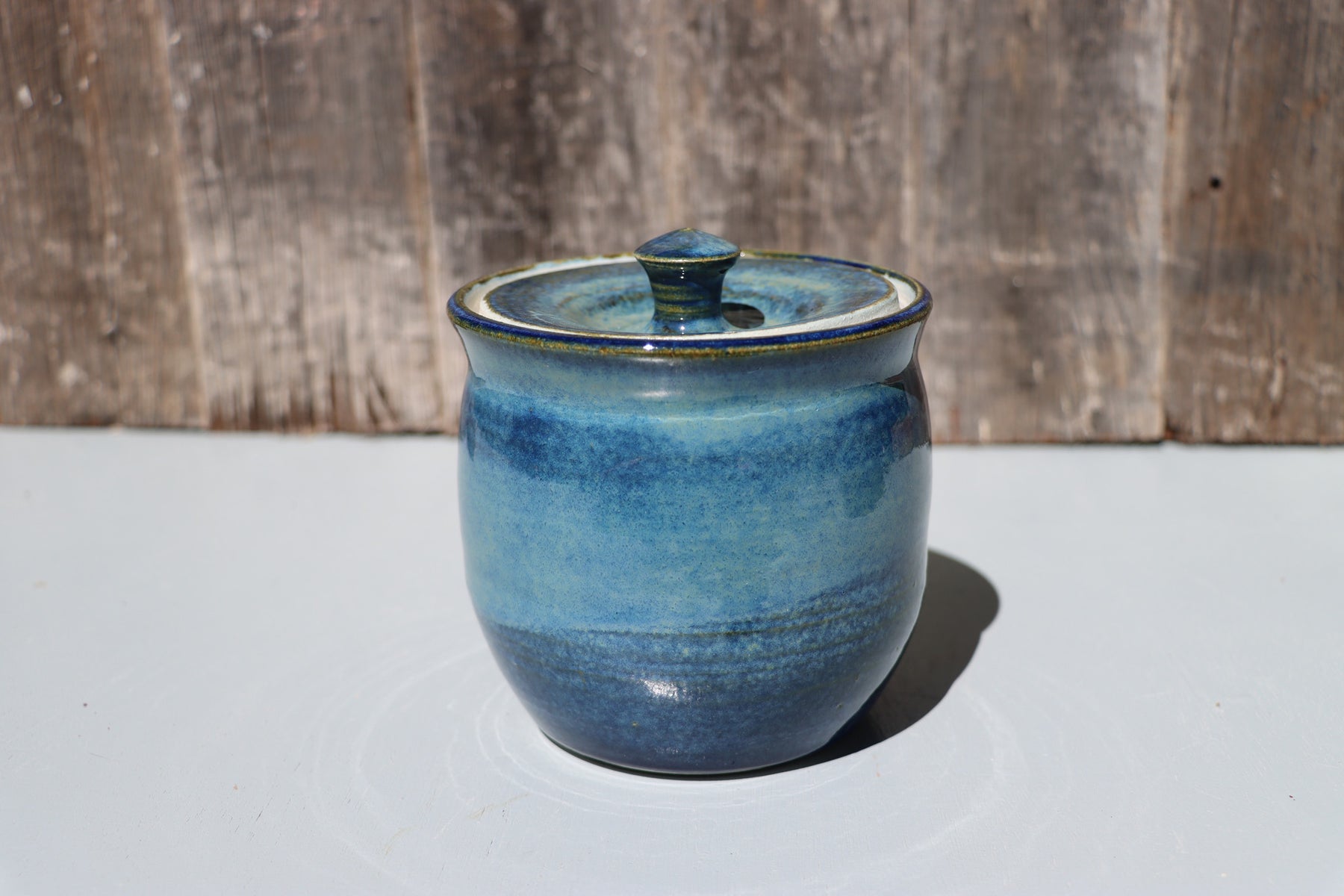 Blue lidded jars - Hand Made Thrown High Fired Stoneware