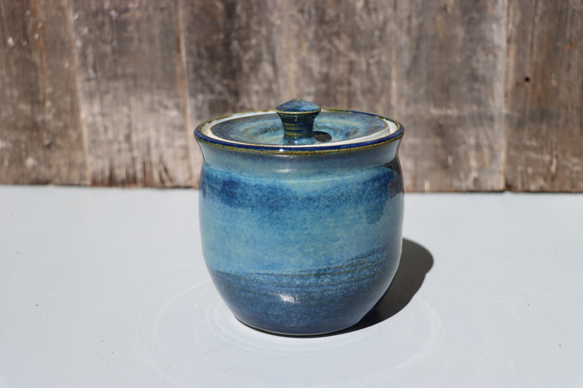 Blue lidded jars - Hand Made Thrown High Fired Stoneware