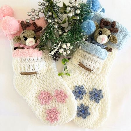 Xmas Stocking Handmade Crochet for Baby