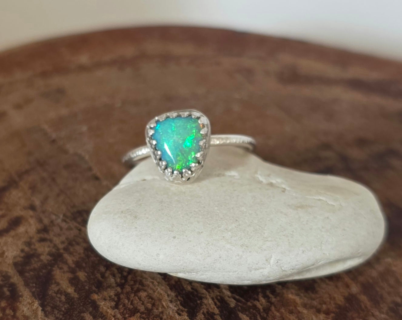 Australian opal and Sterling silver ring