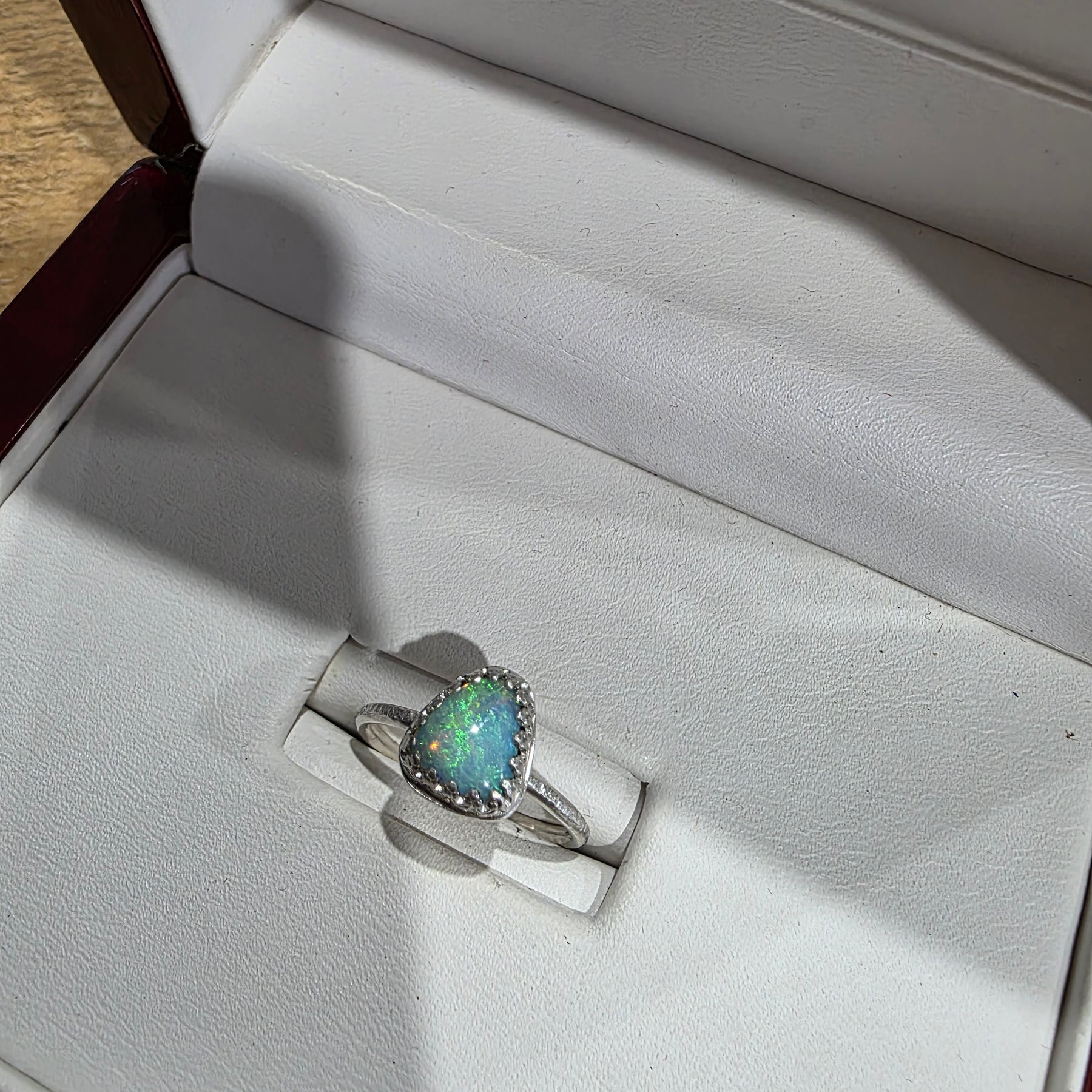Australian opal and Sterling silver ring