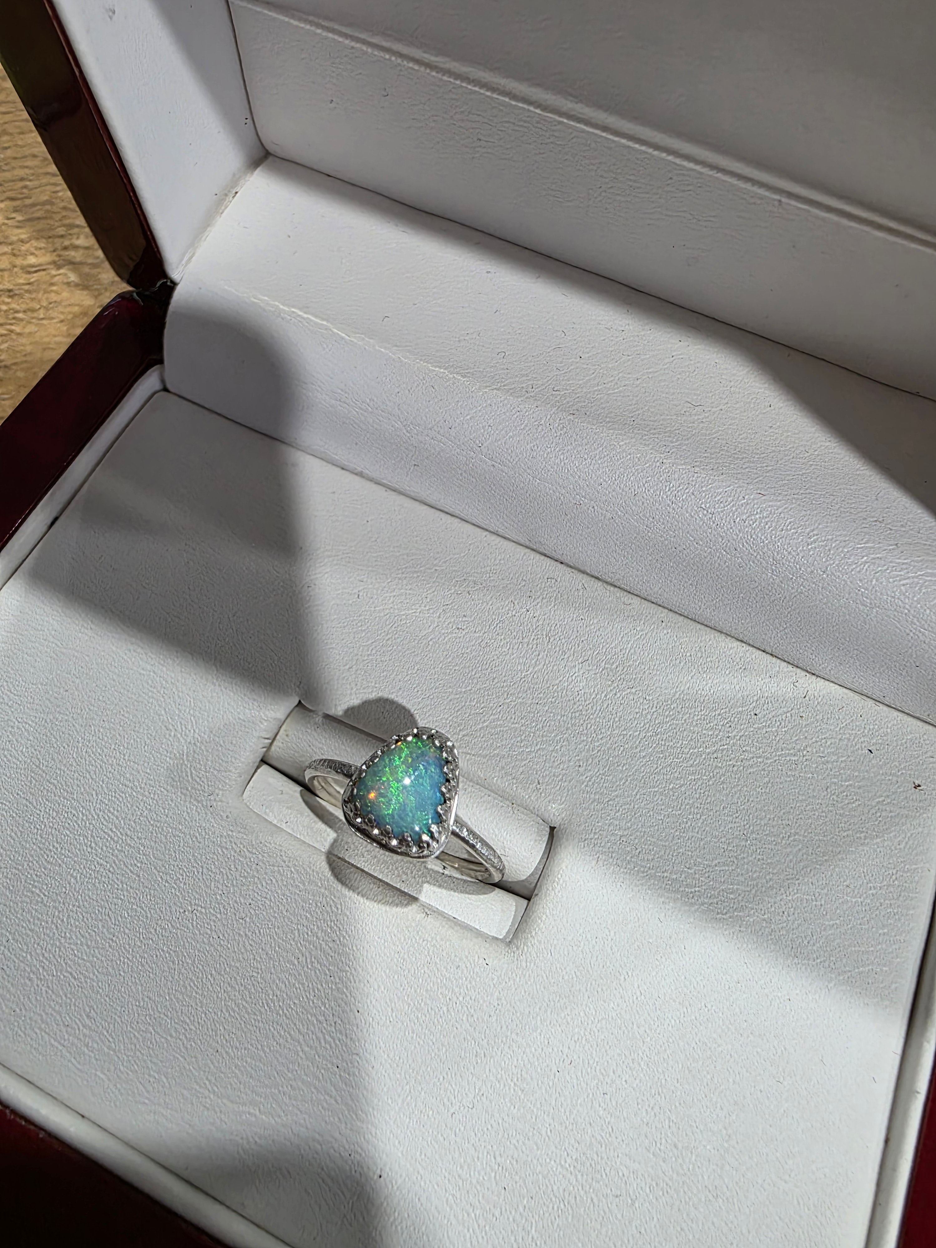 Australian opal and Sterling silver ring