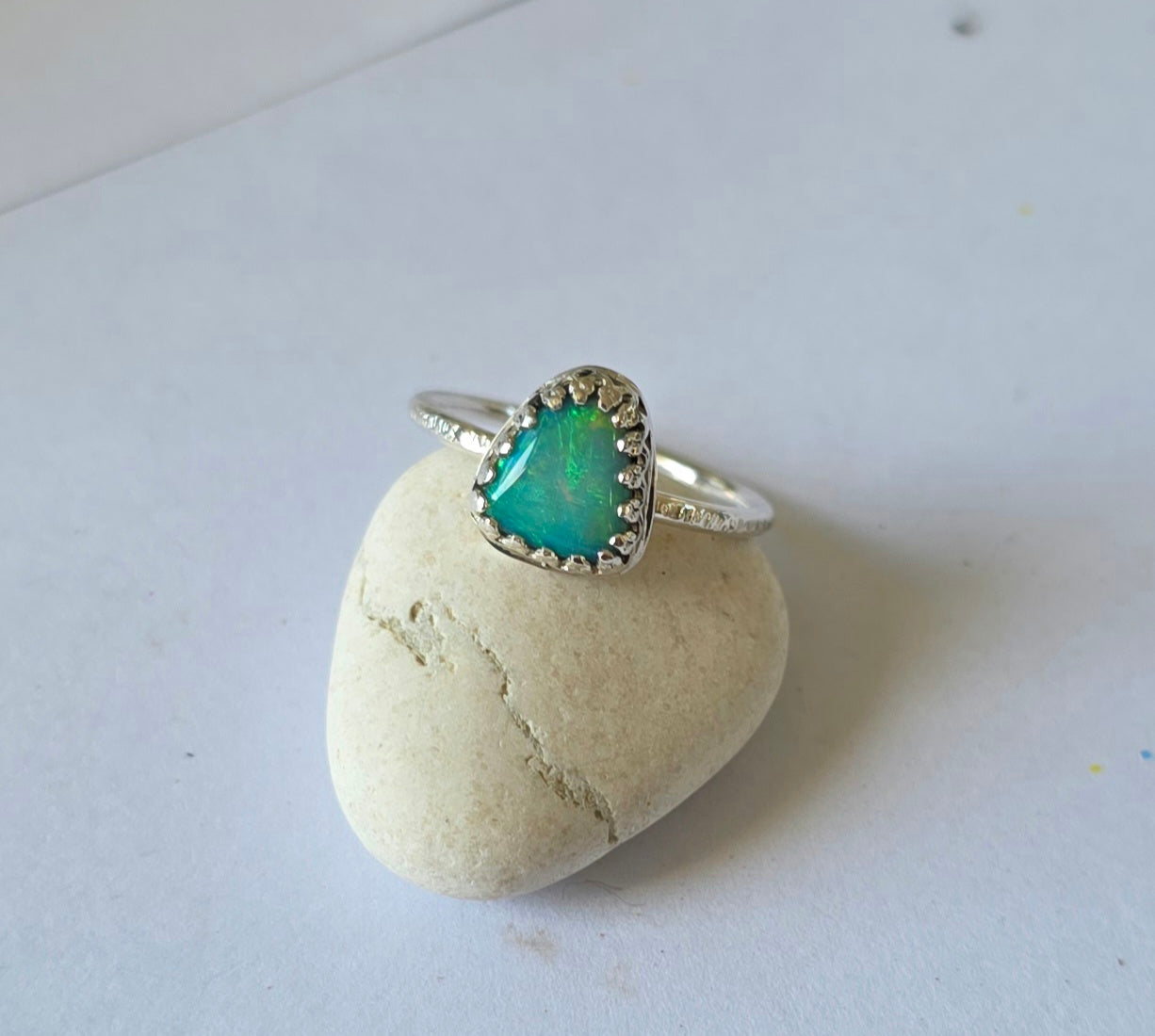 Australian opal and Sterling silver ring