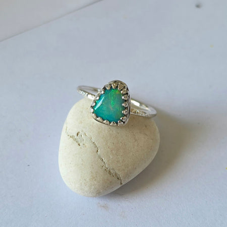Australian opal and Sterling silver ring