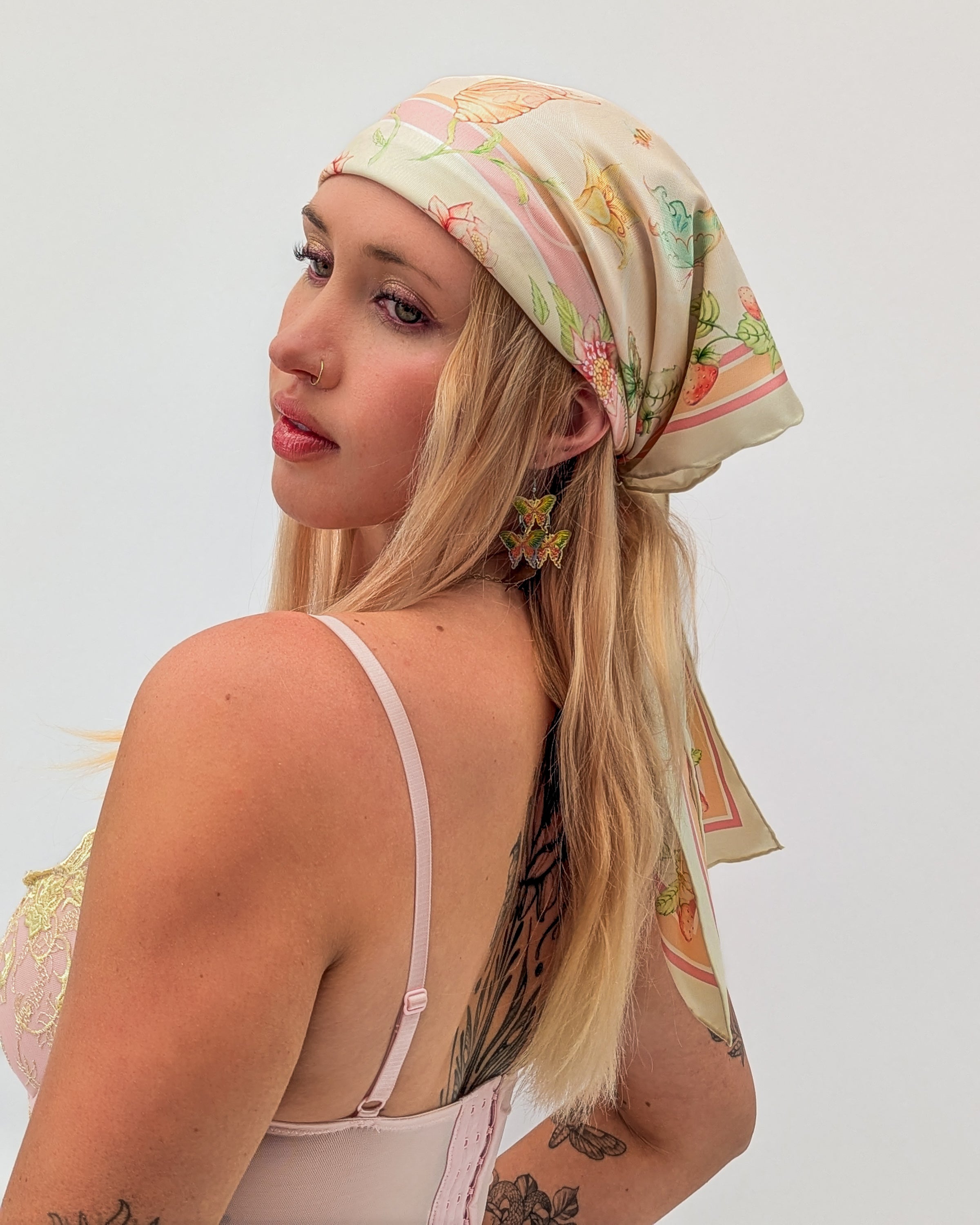 Monarch's Garden Silk Scarf