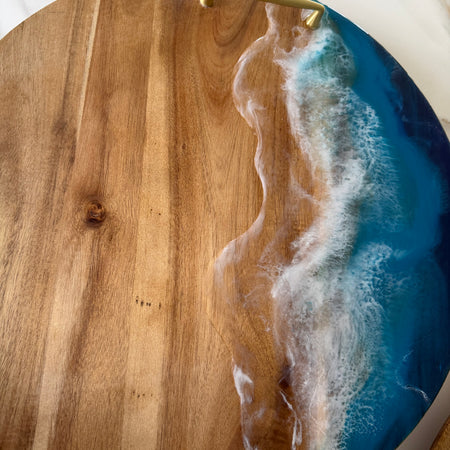 Beach waves | Home decor | charcuterie board | lazy Susan | serving tray | ocean waves