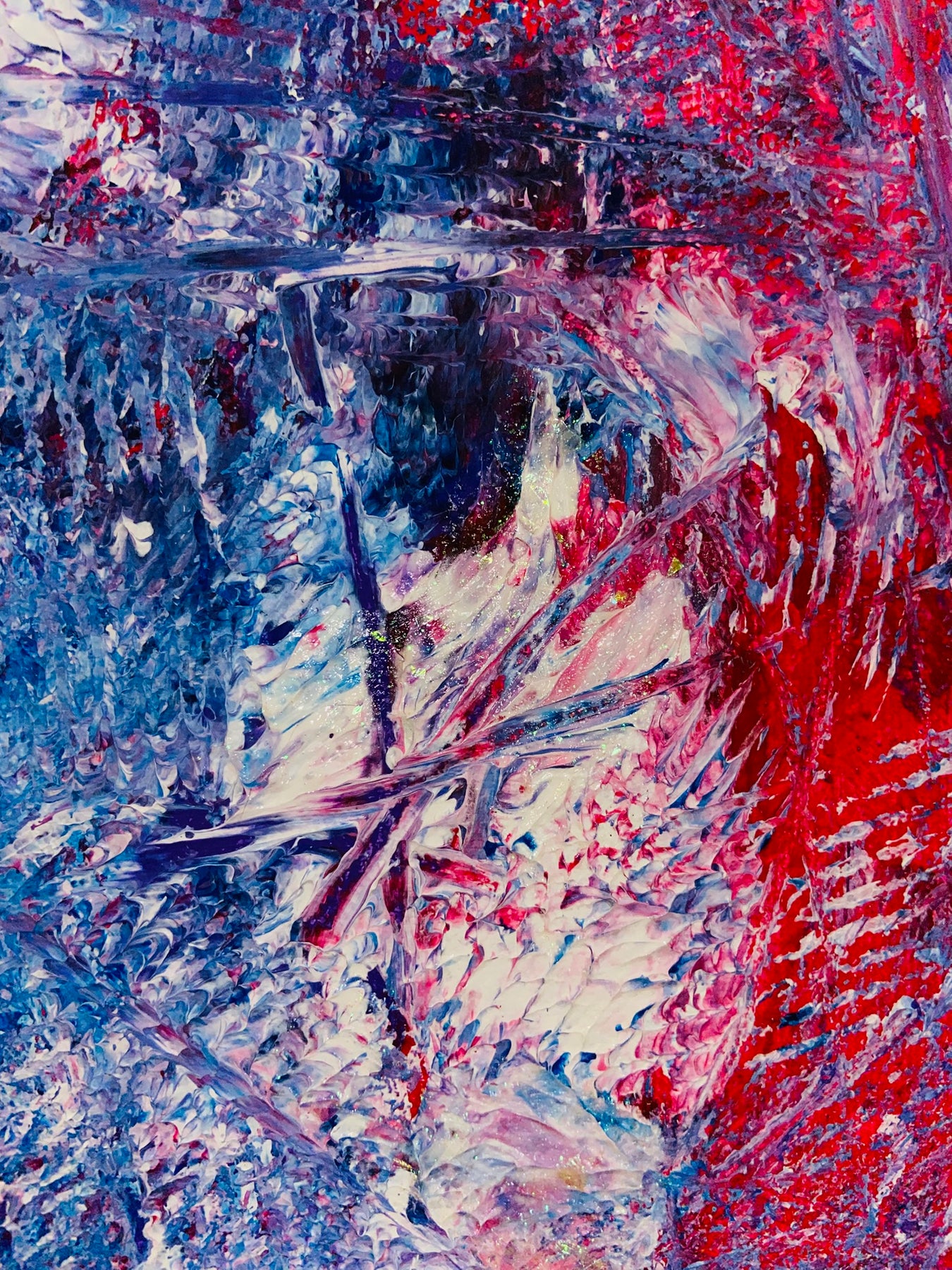 3D Abstract Acrylic Canvas Painting: Colorful Wall Art by Margo Humphries (30.5x30.5cm)