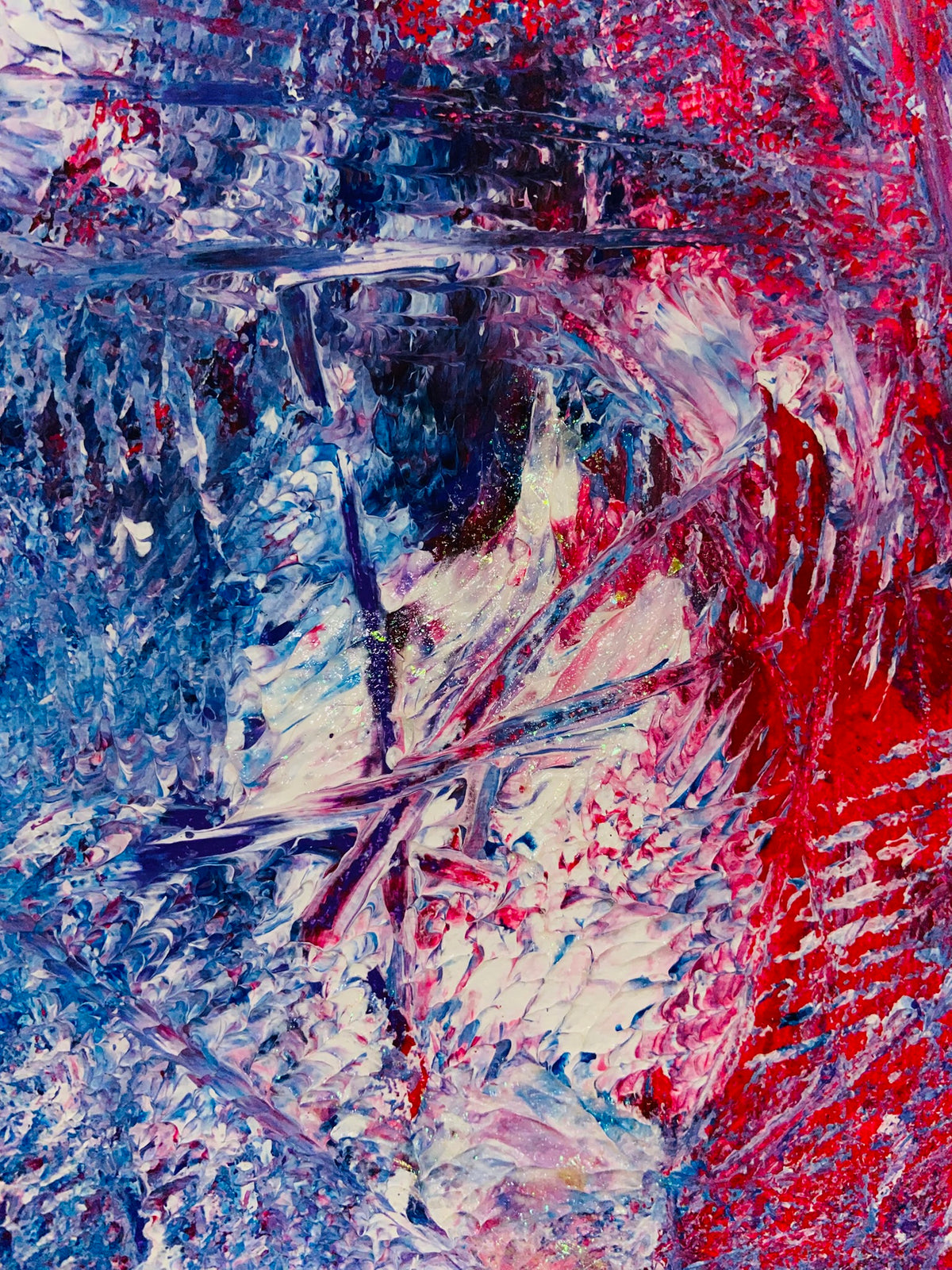 3D Abstract Acrylic Canvas Painting: Colorful Wall Art by Margo Humphries (30.5x30.5cm)
