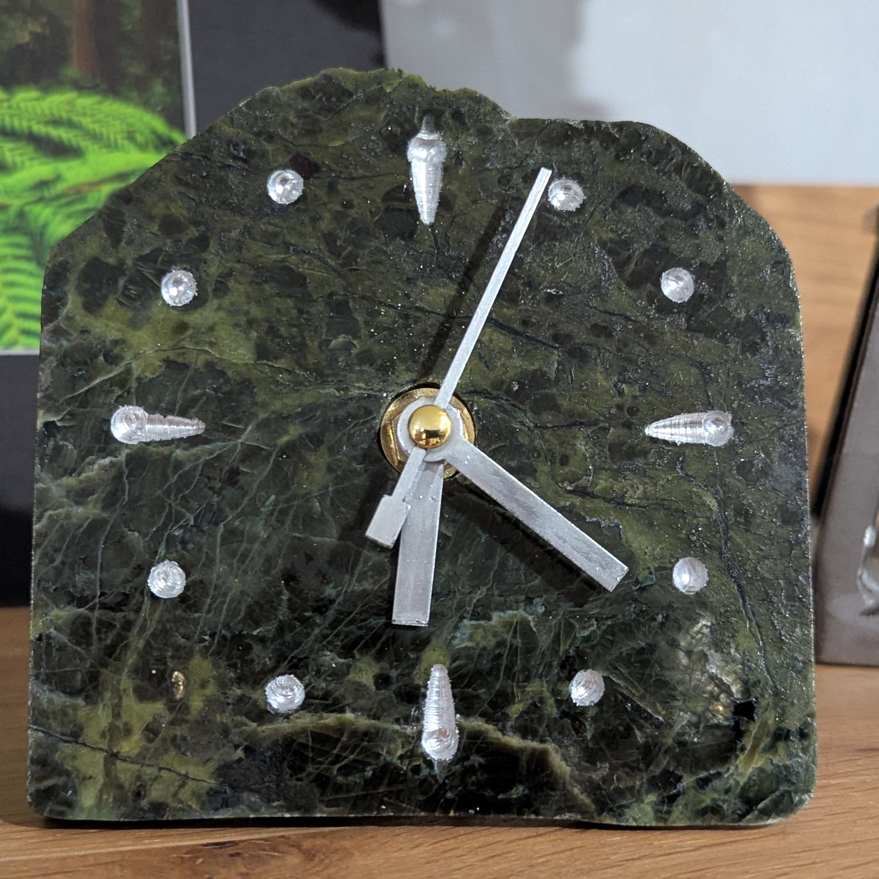 Polished Tasmanian Serpentine Slab Clock