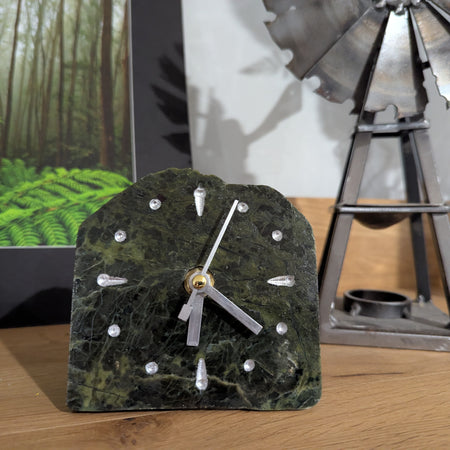 Polished Tasmanian Serpentine Slab Clock