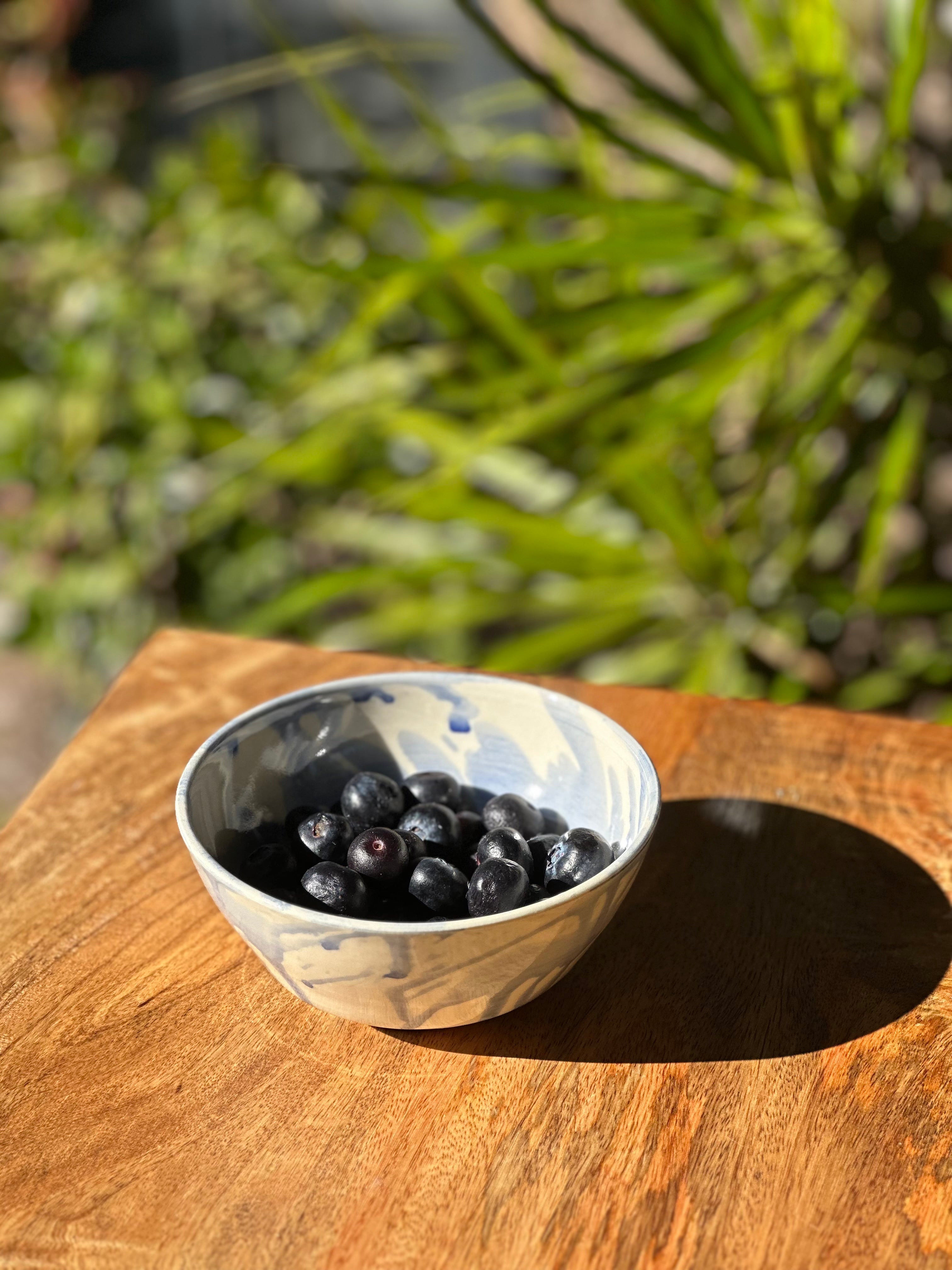 Everyday Breakfast Bowl | Handmade Ceramic Tableware | Blue Splash
