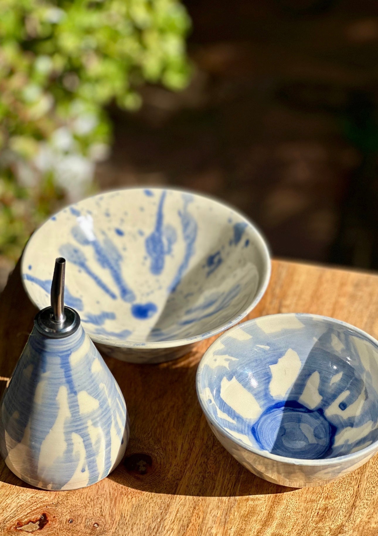 Everyday Serving Bowl | Handmade Ceramic Tableware | Blue Splash