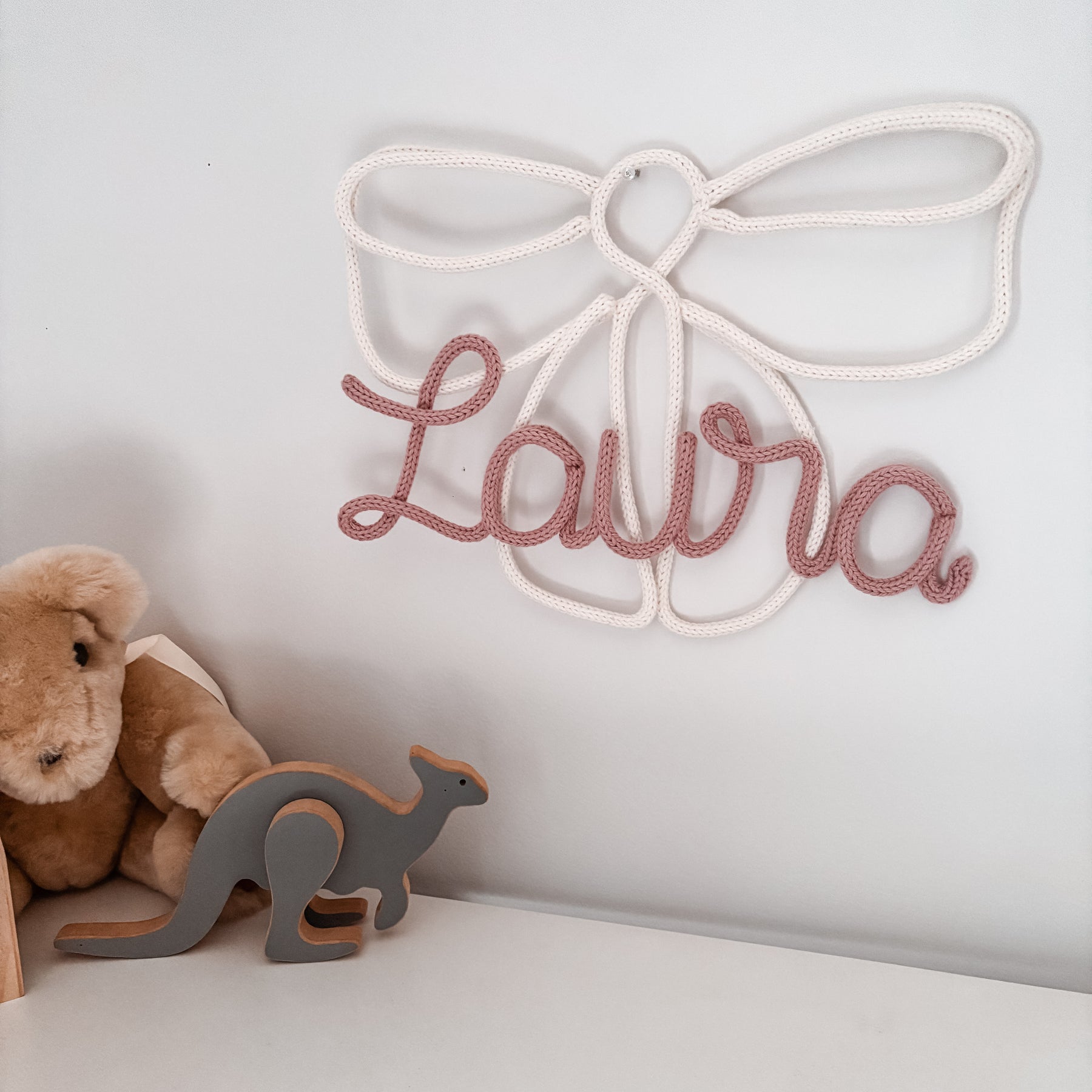 Large Knitted Bow Personalised