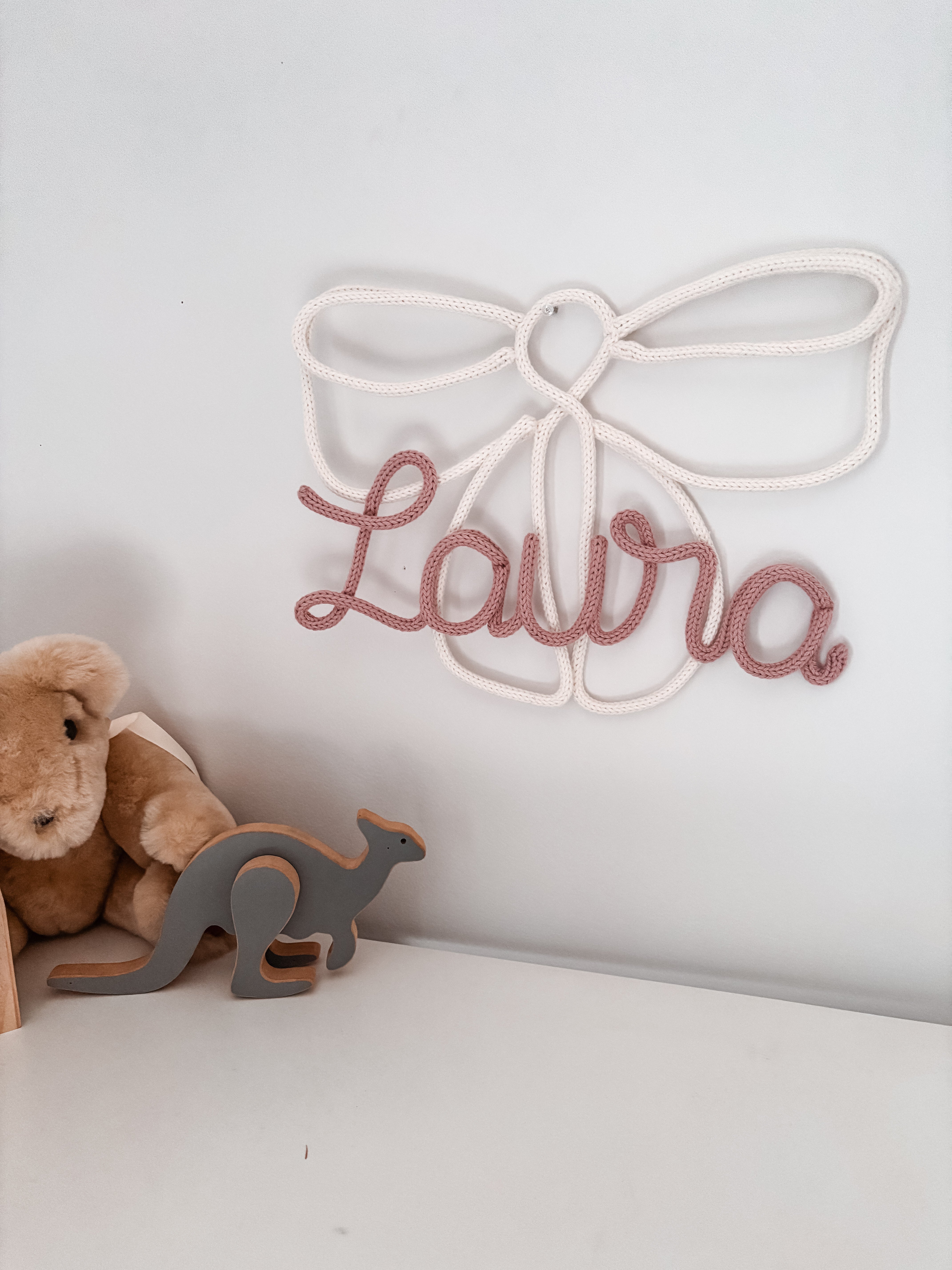 Large Knitted Bow Personalised