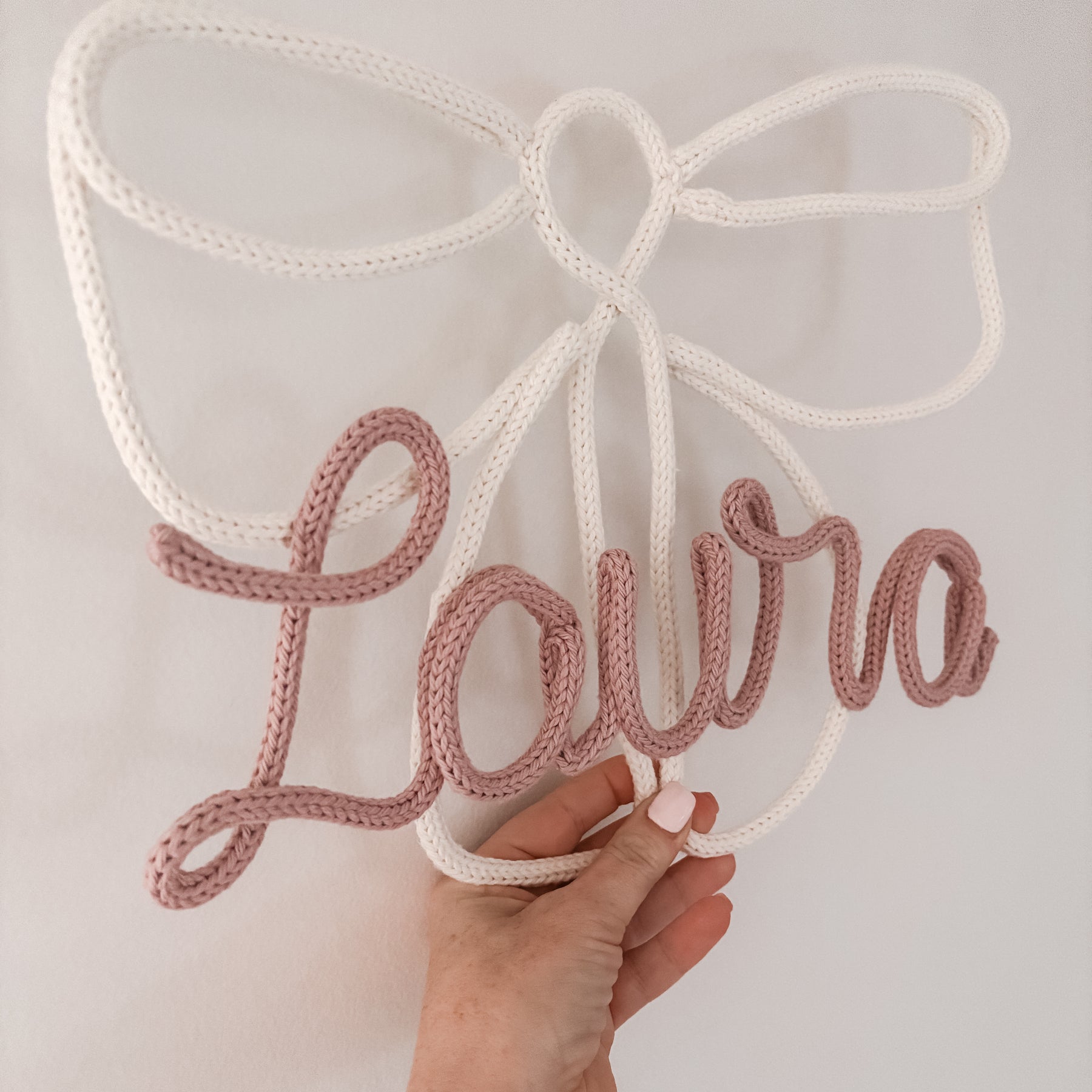 Large Knitted Bow Personalised