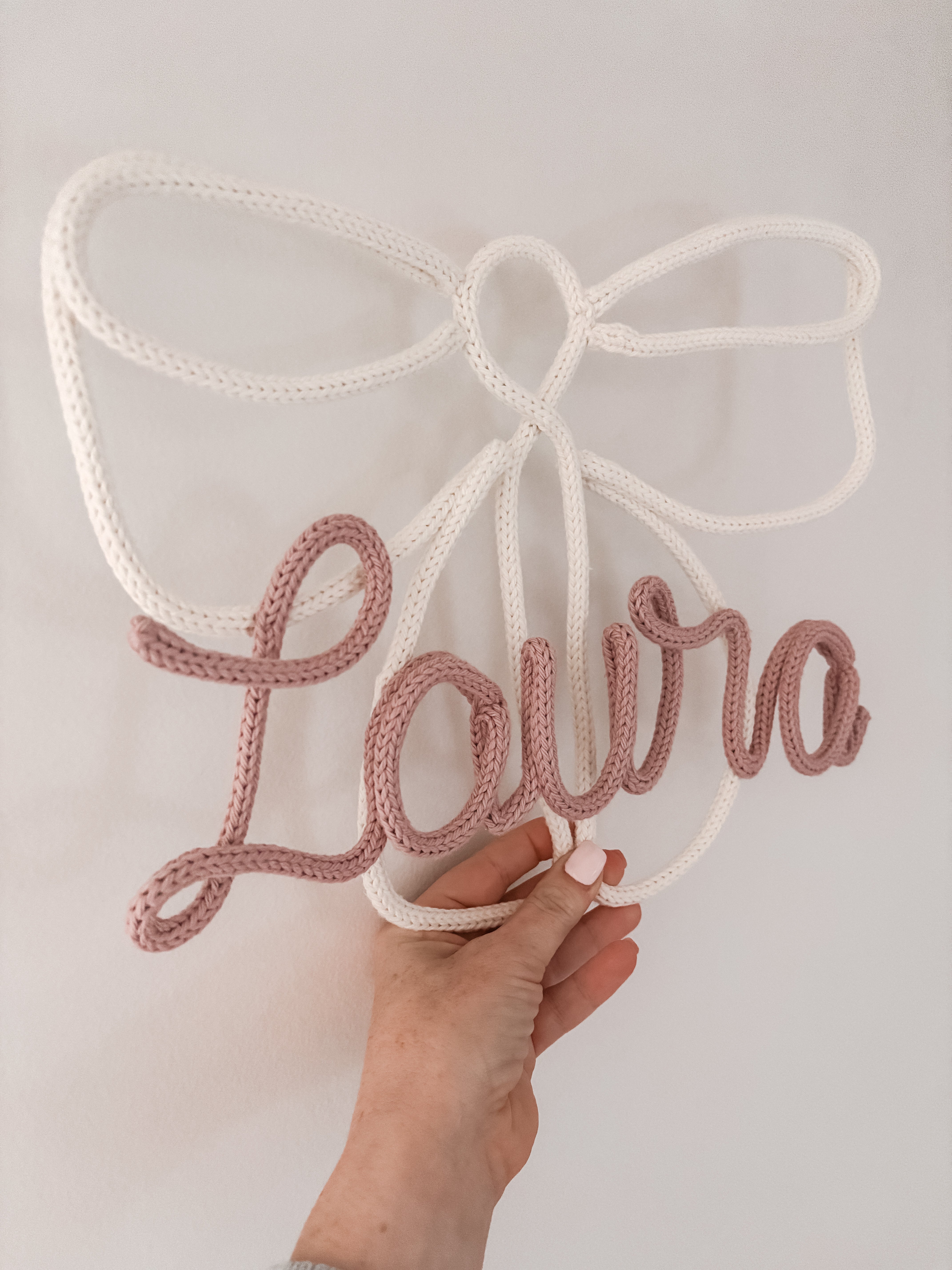 Large Knitted Bow Personalised