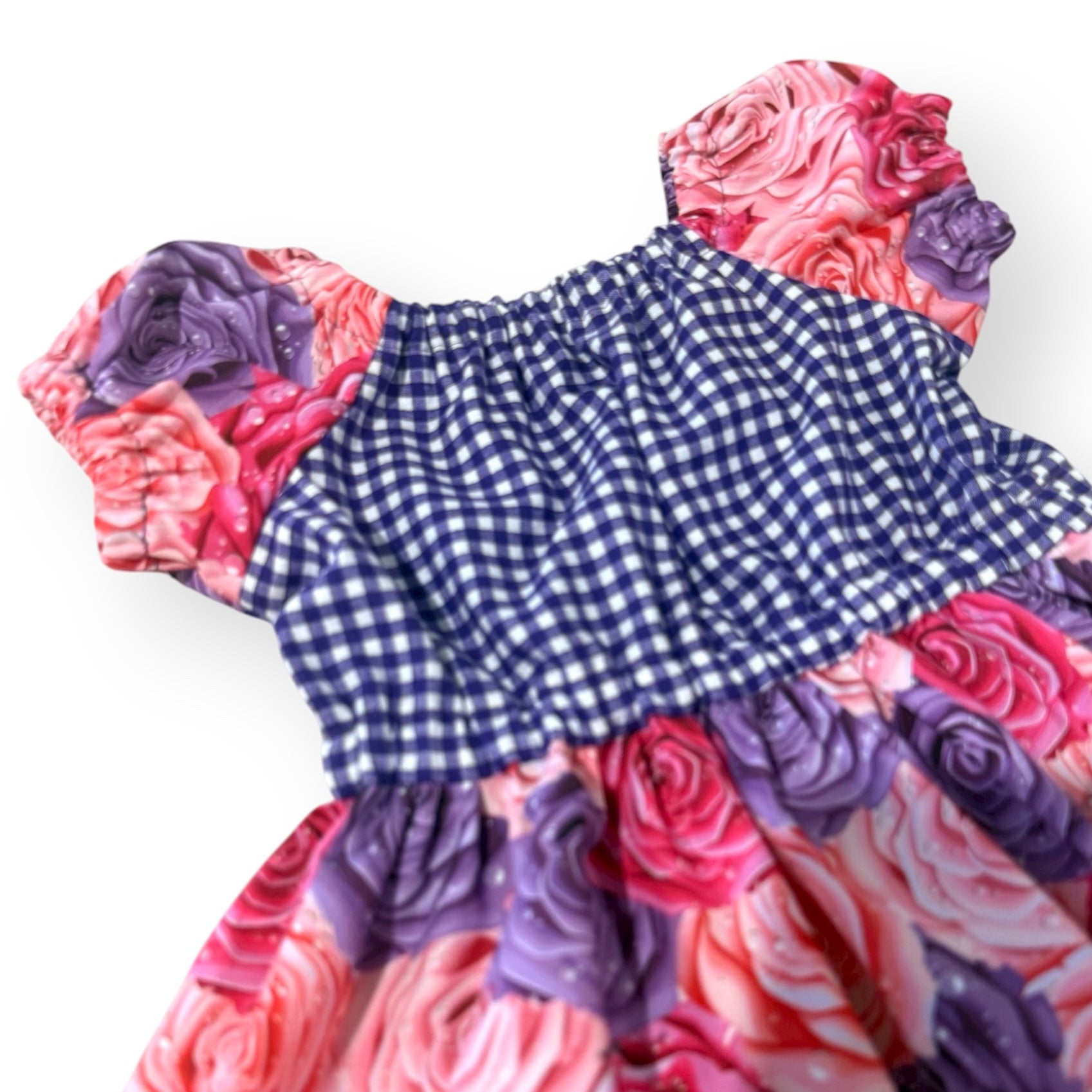 SIZE 0 Matilda Baby Dress Set - Roses & Gingham