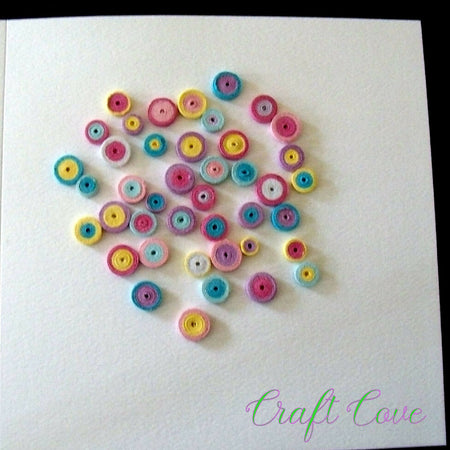 Coloured Circles Quilled card, wall art