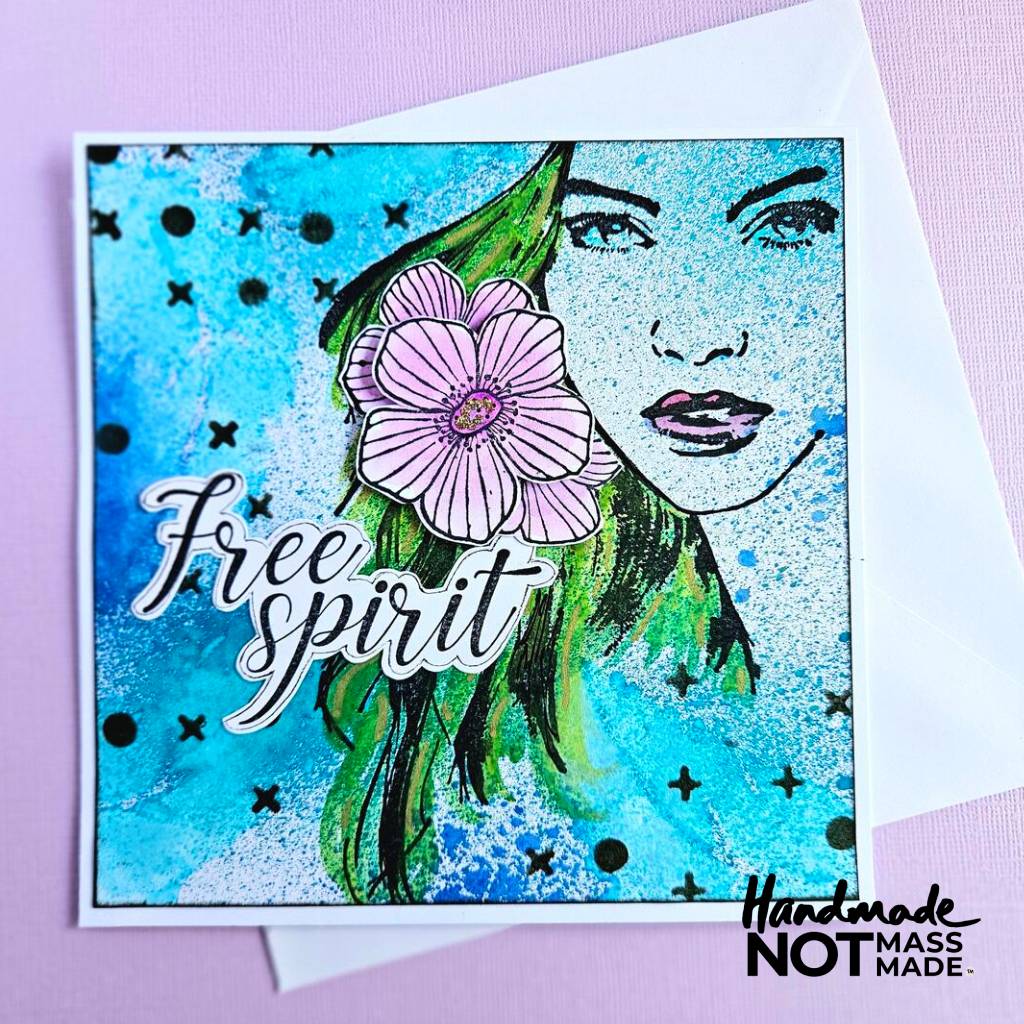 "Free spirit", all occasion, blank greeting card