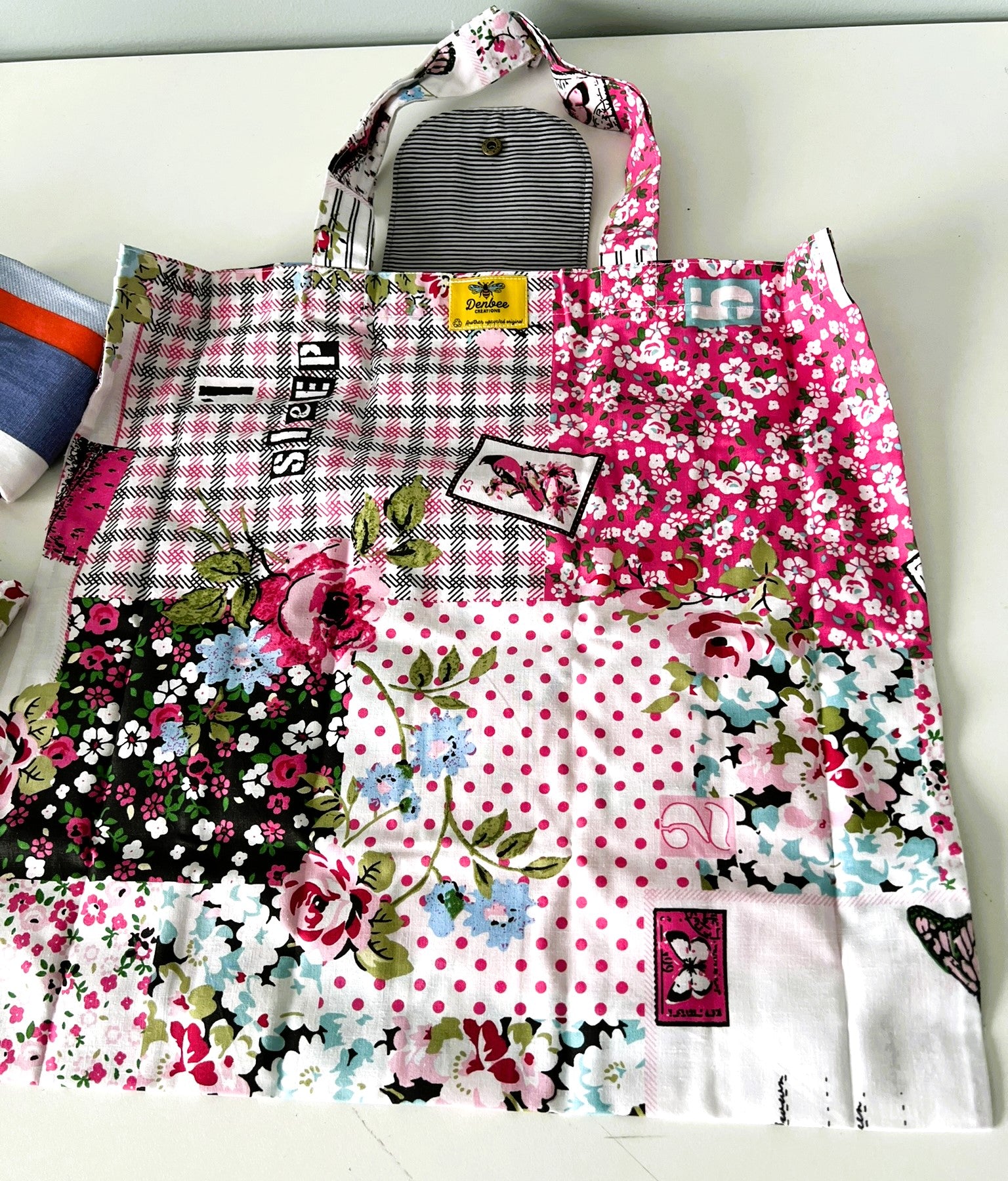 Upcycled Cotton Fold-up Shopping Bags
