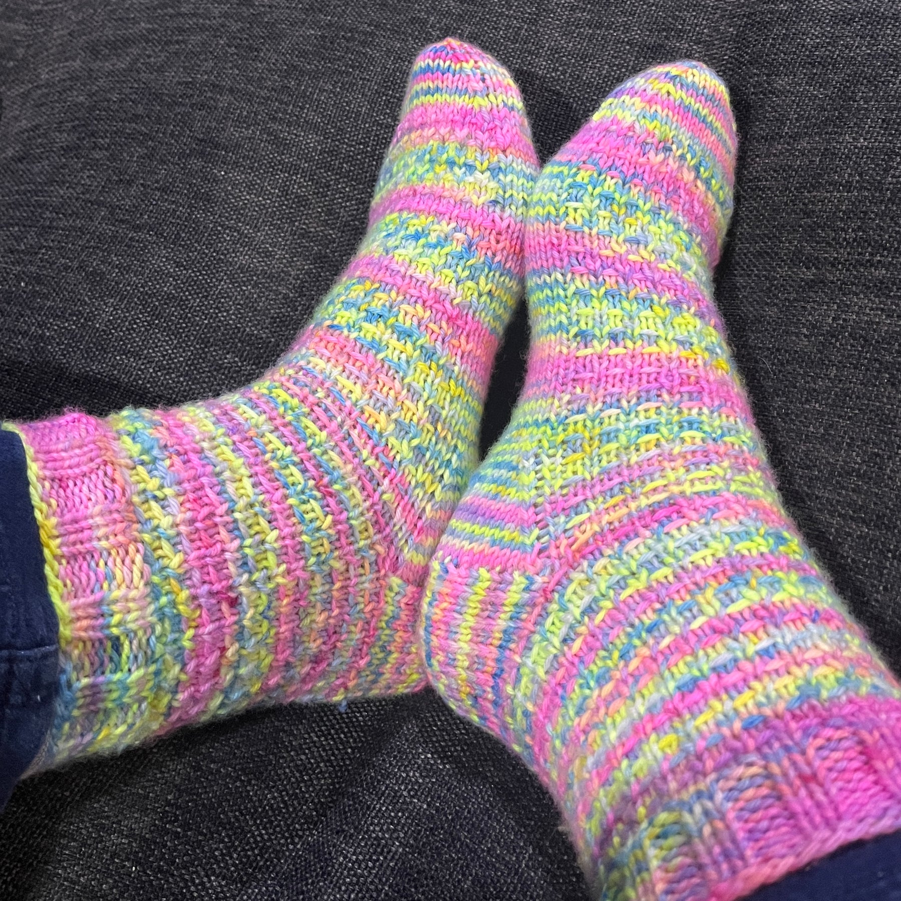 Hand knit socks using Australian hand dyed yarn