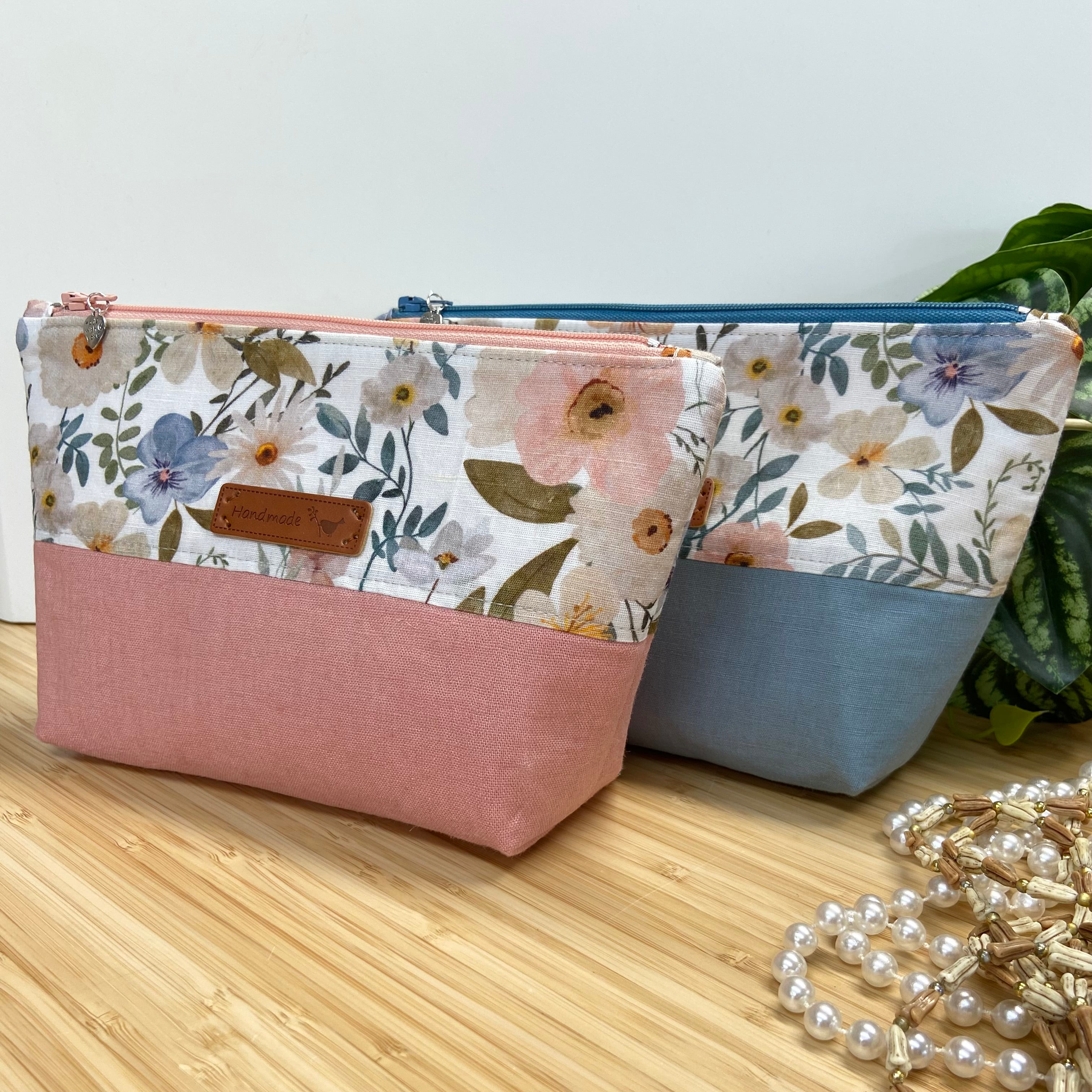 Zipper Pouch - Floral Two-Tone in multiple colour ways