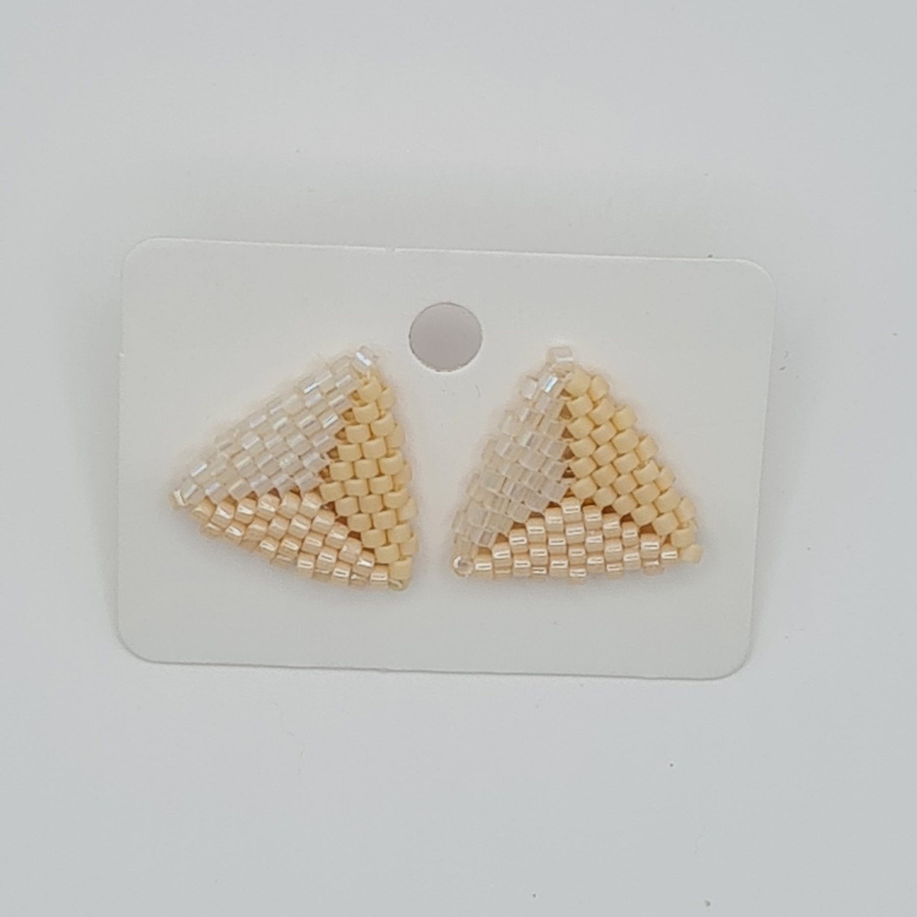 Cream & Ivory Delica Triangle Studs