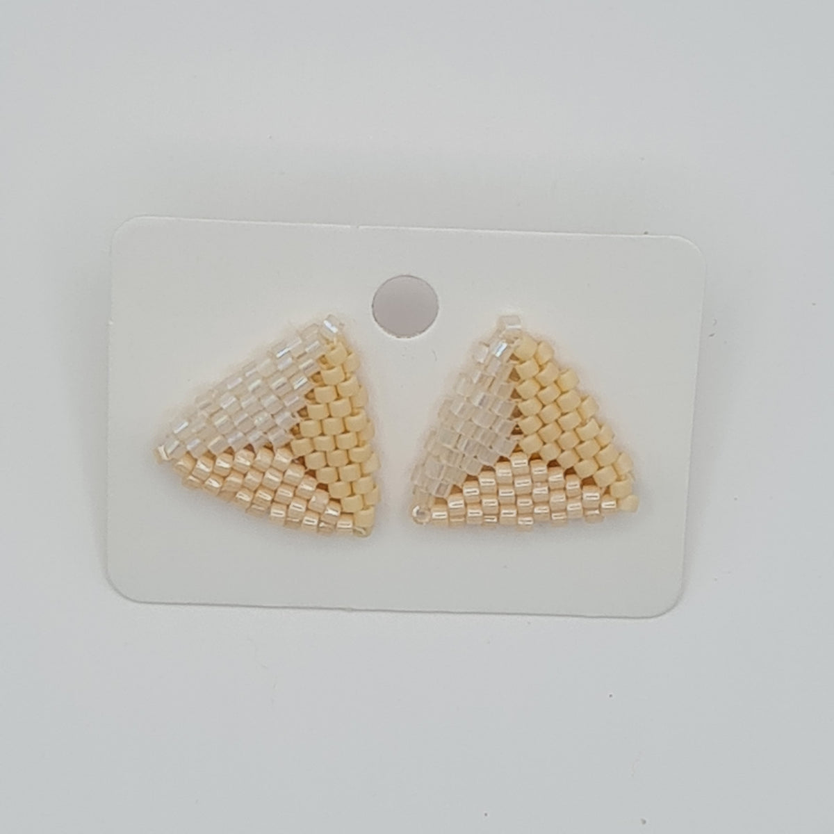 Cream & Ivory Delica Triangle Studs