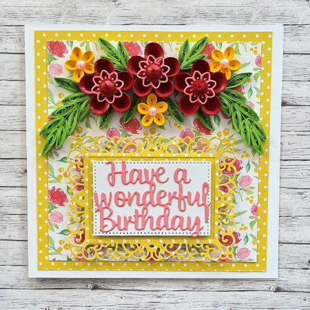 Quilled Greeting Card - Have a wonderful birthday