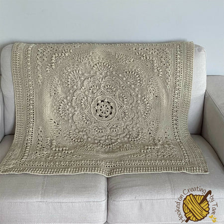 Handmade | Crochet | Heirloom | Baby Blanket | Lap Blanket | Parchment