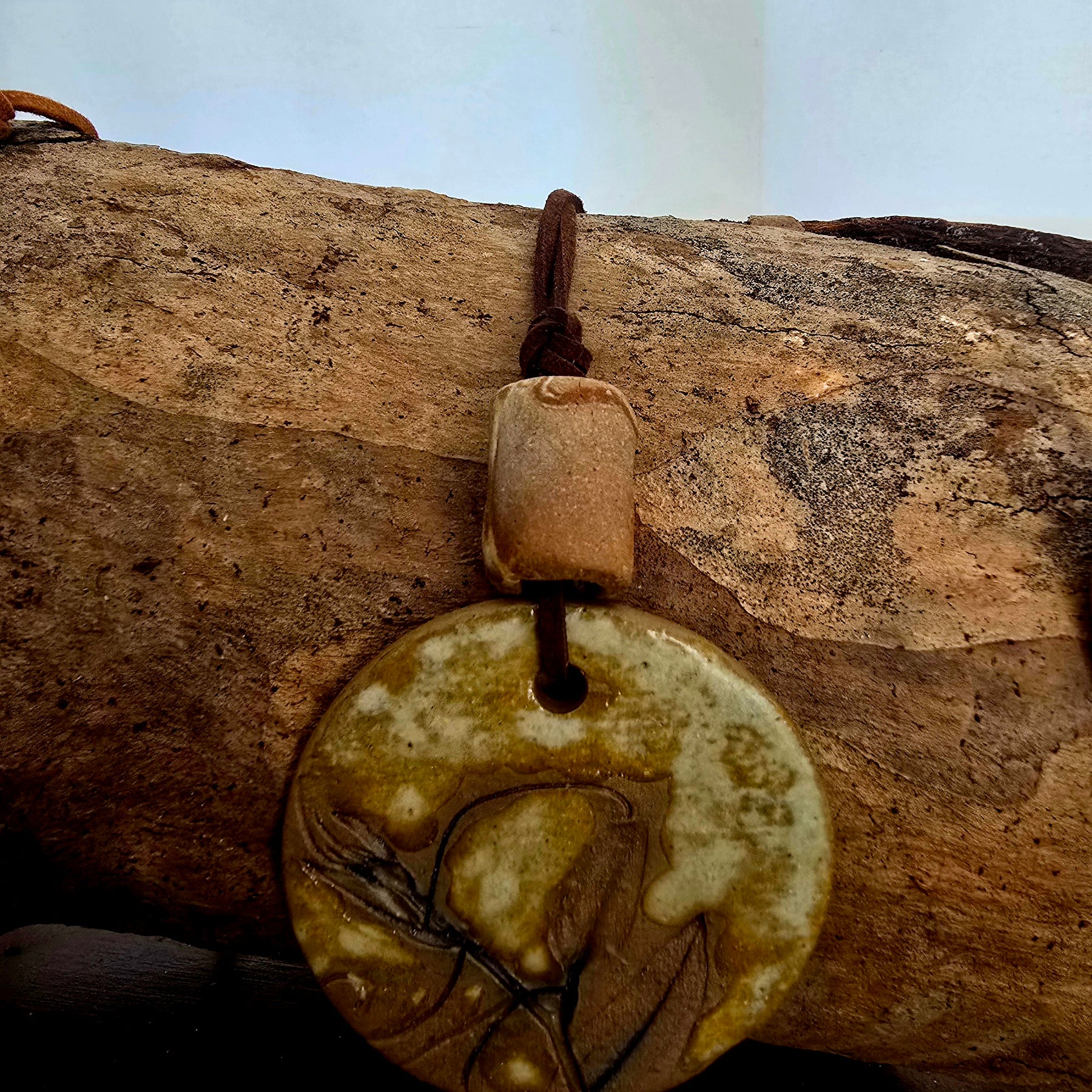 Handmade Botanical Ceramic Pendant Necklace