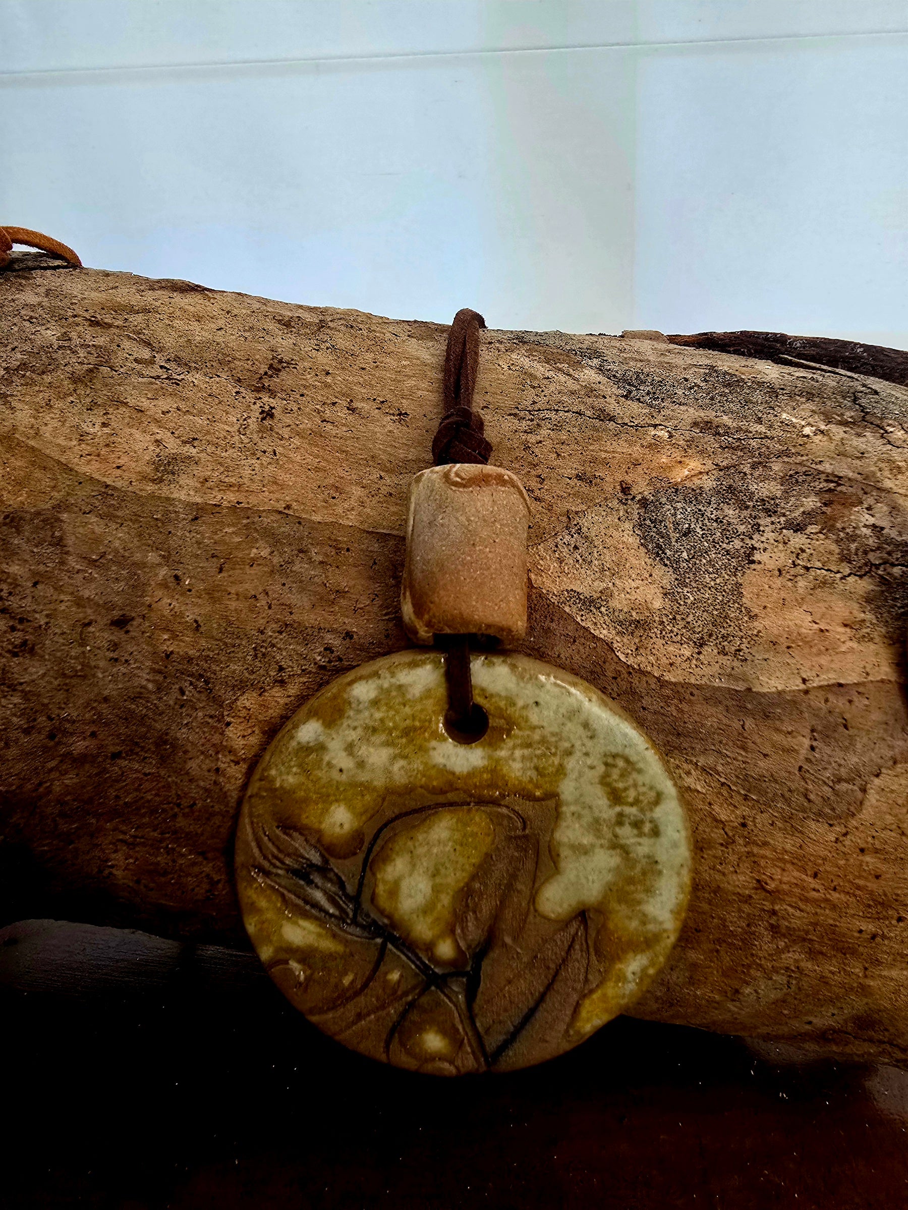 Handmade Botanical Ceramic Pendant Necklace