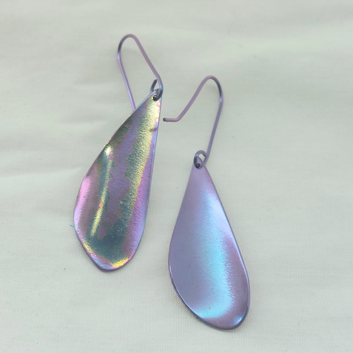 Titanium Teardrop Earrings- Yellow, Purple and Pink