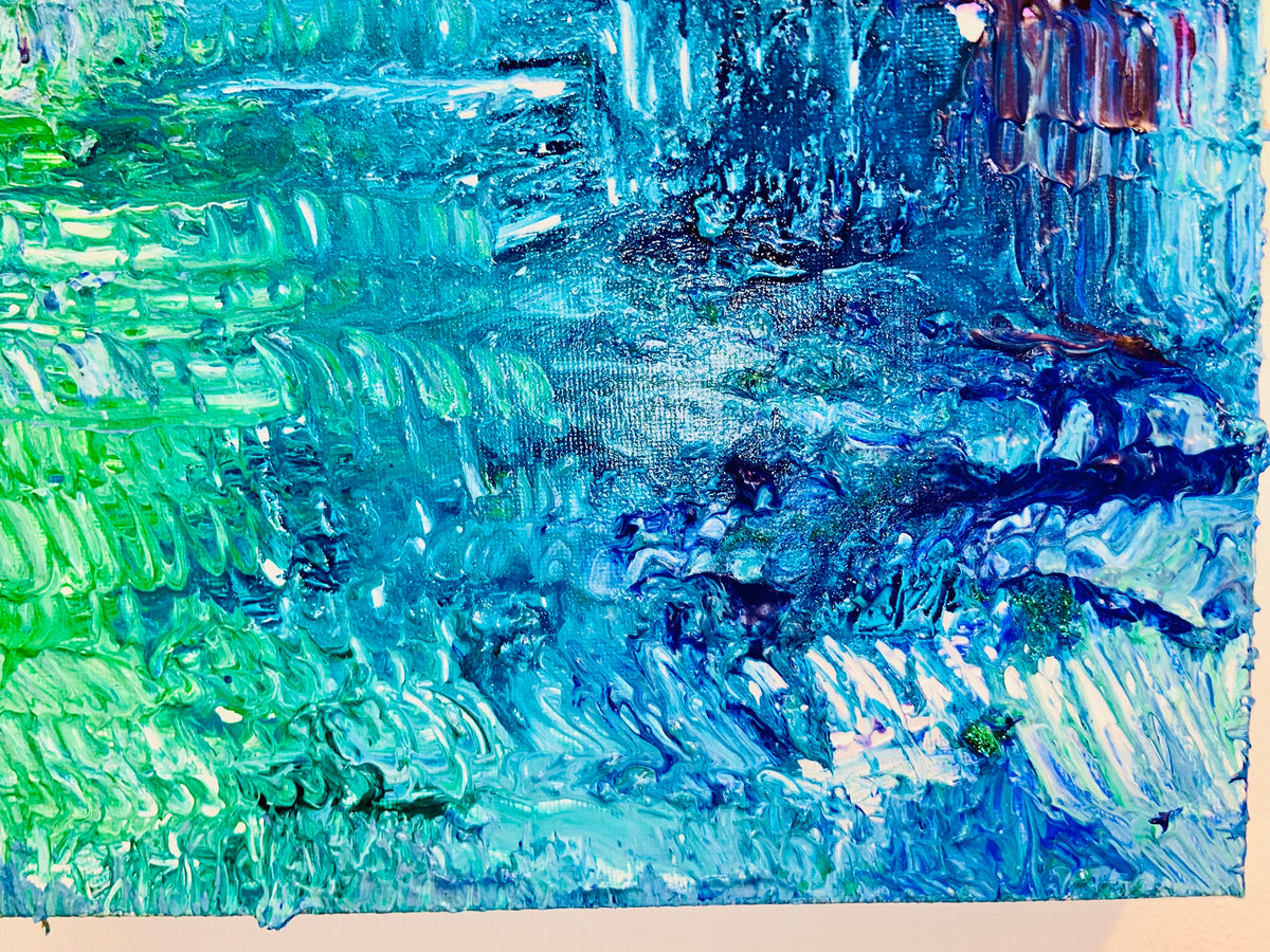 Ripples 1 ORIGINAL CANVAS PAINTING 25.4x25.4x3.5cm by Margo Humphries