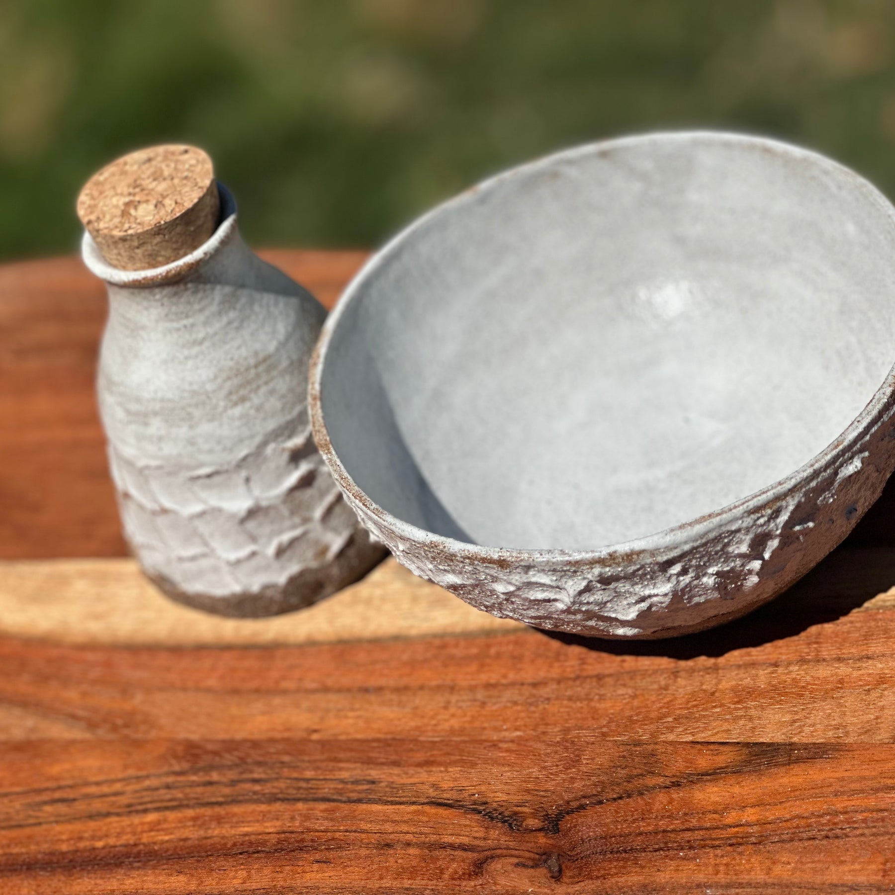 Cocoa Colada | Handmade Ceramic Dressing Bottle & Bowl Set