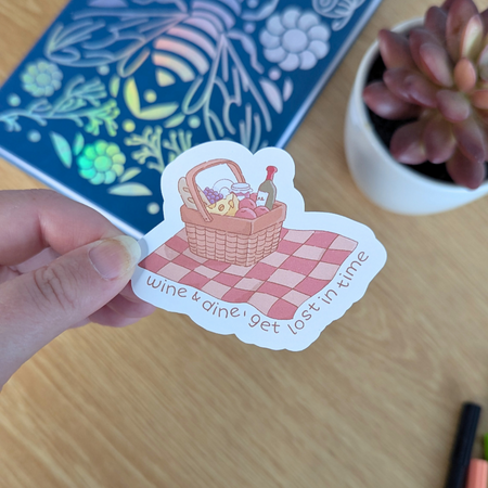 wine & dine picnic - sticker