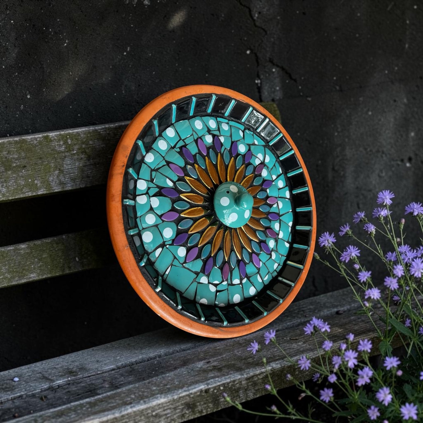 Mosaic Bee Bath.