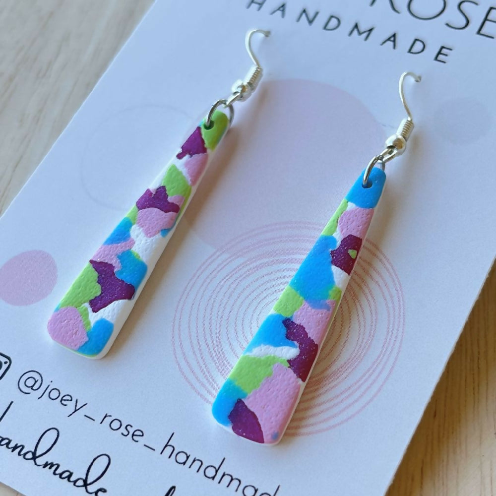 MELINDA ~ Confetti Print ~ Polymer Clay Earrings