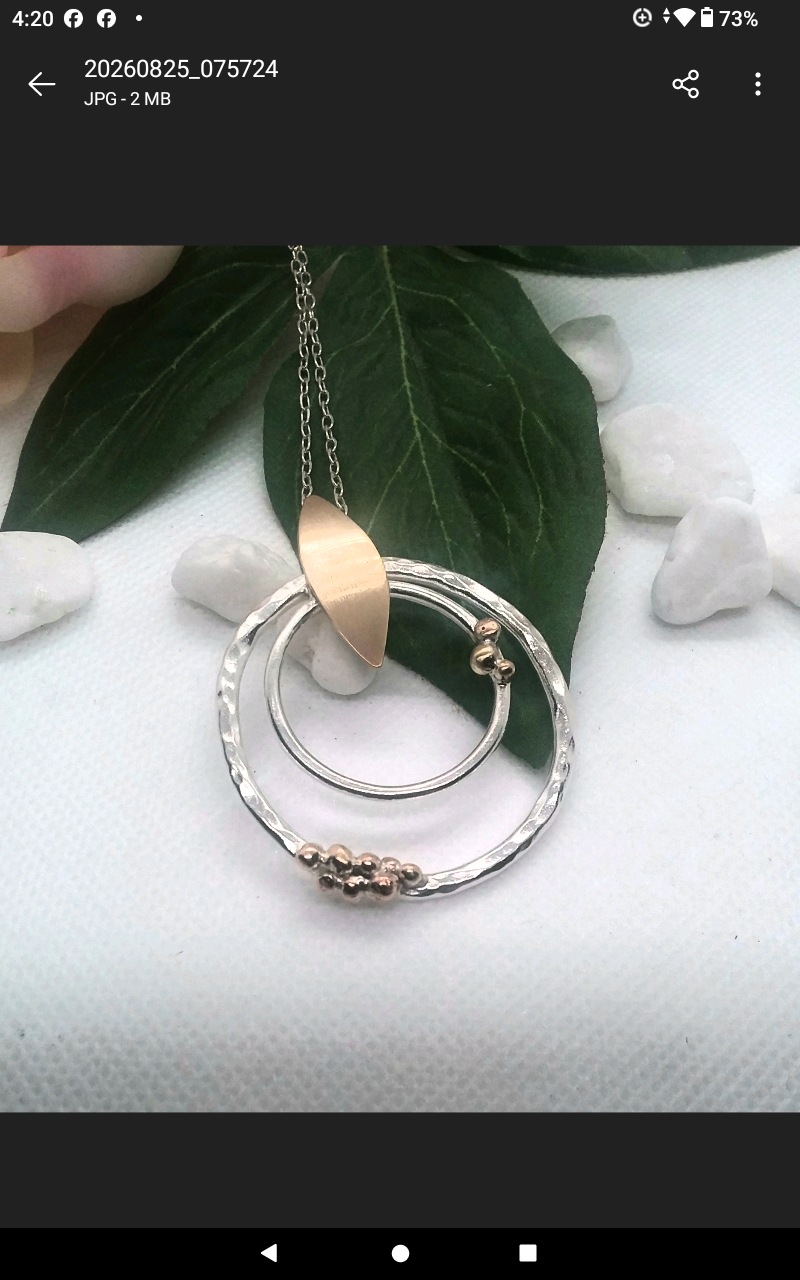 Sterling silver and Rose gold pendant