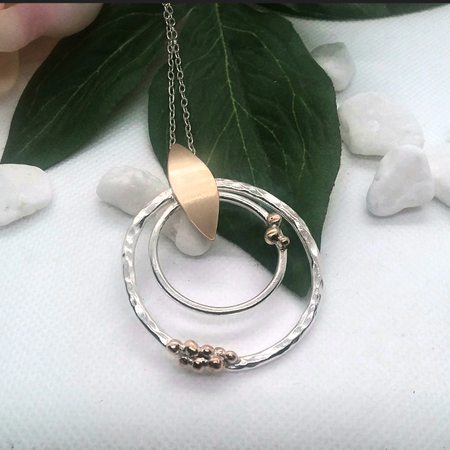 Sterling silver and Rose gold pendant