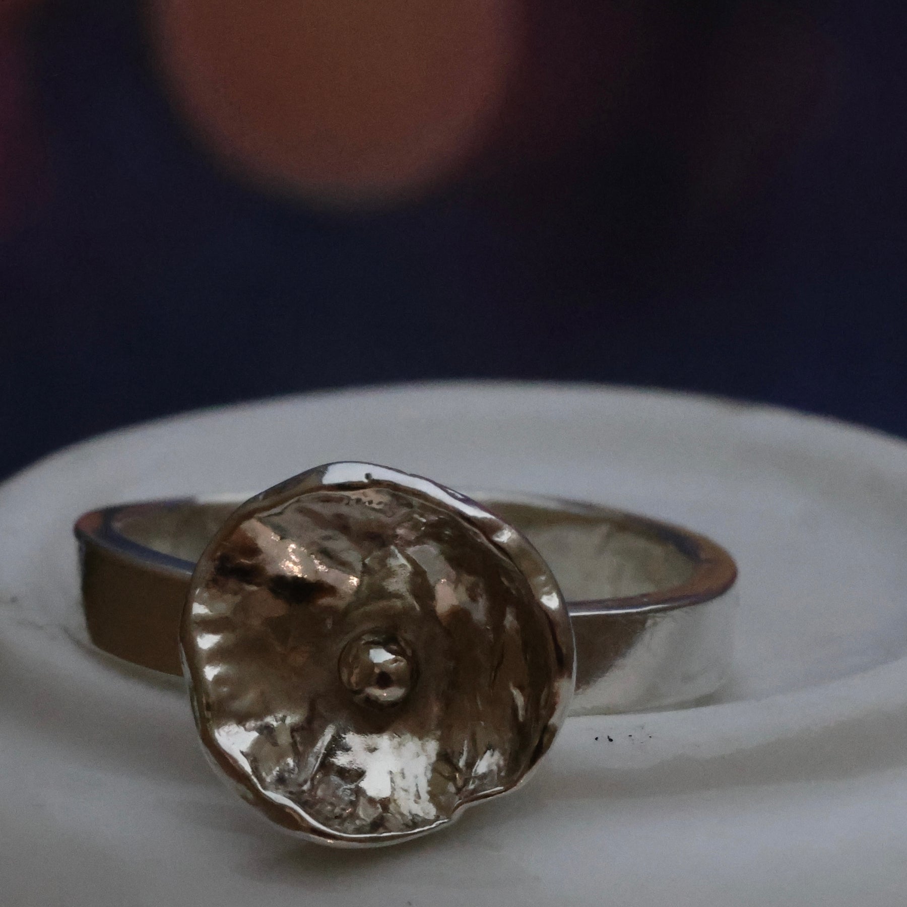 Stirling Silver Flower Fiddle Ring