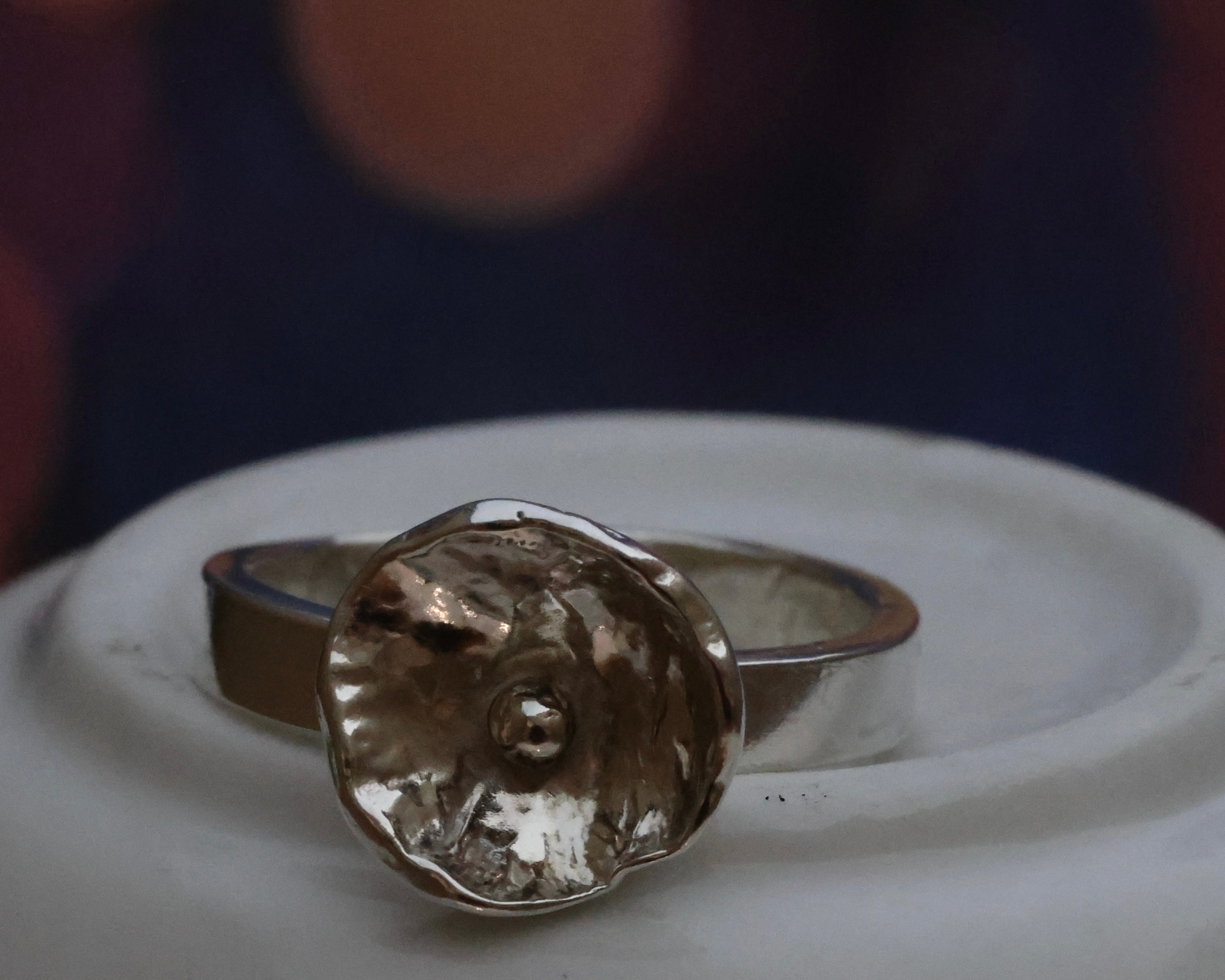 Stirling Silver Flower Fiddle Ring