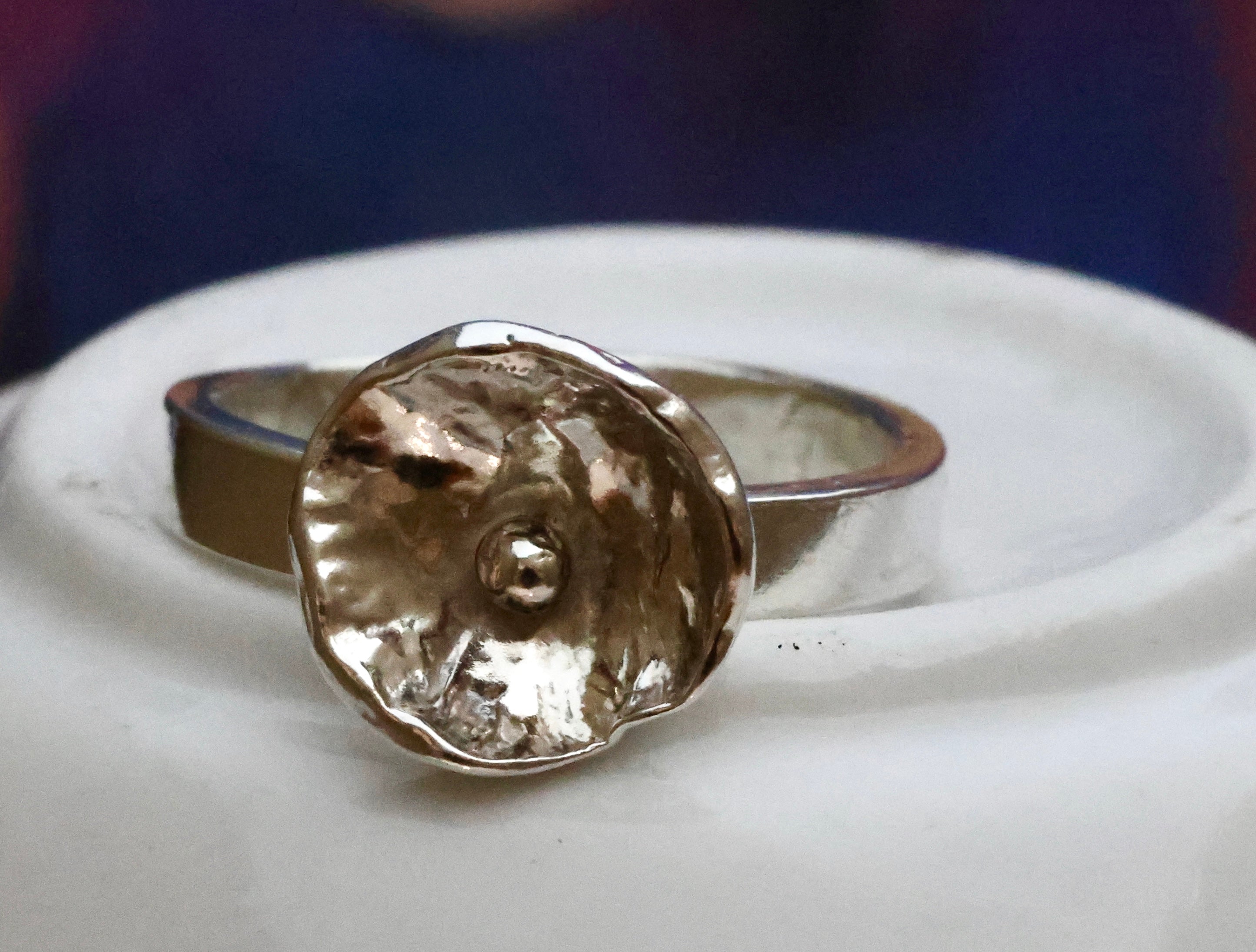 Stirling Silver Flower Fiddle Ring