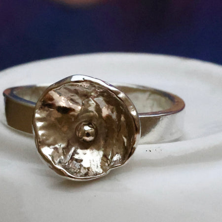 Stirling Silver Flower Fiddle Ring